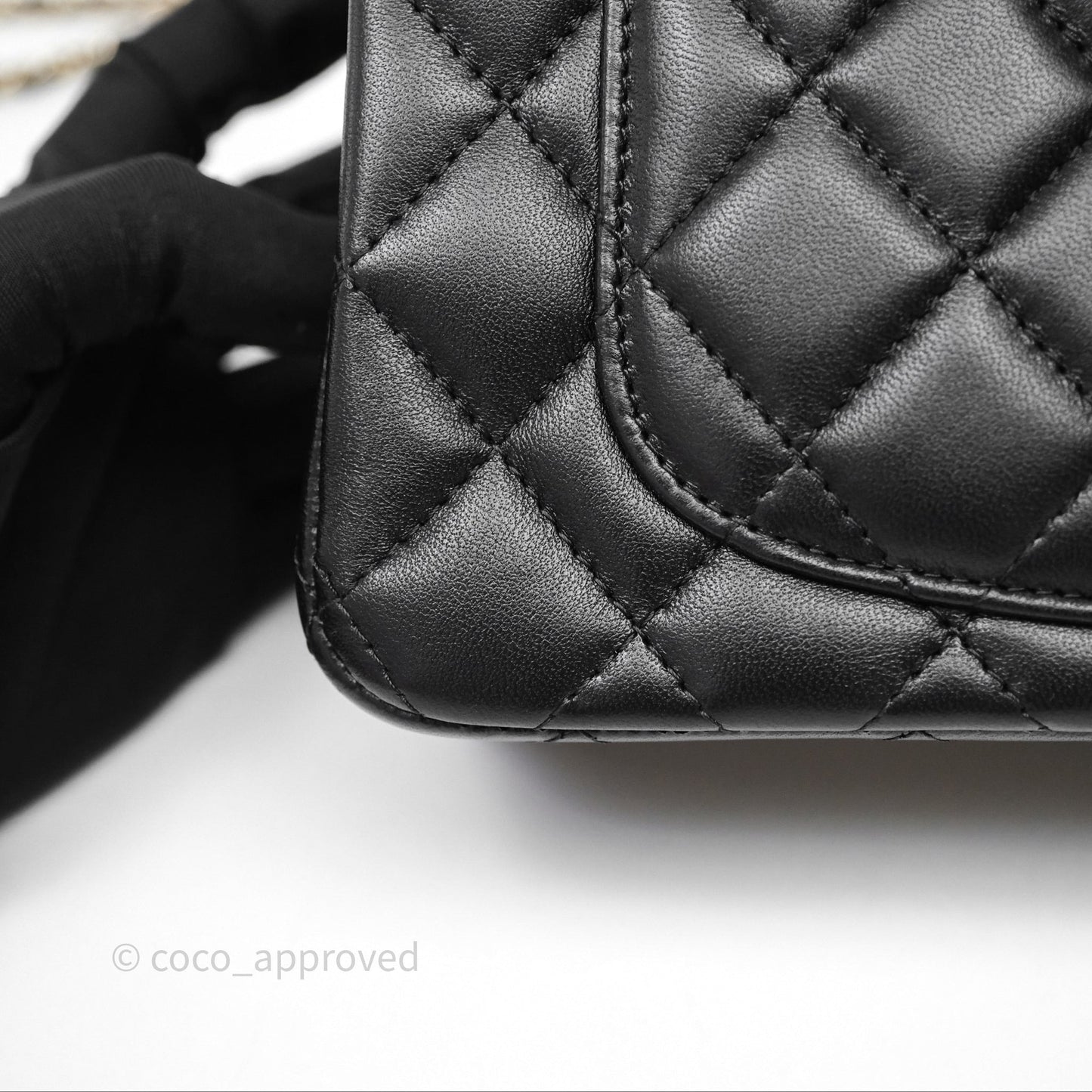 Chanel Top Handle Mini Rectangular Flap Bag Black Lambskin Gold Hardware