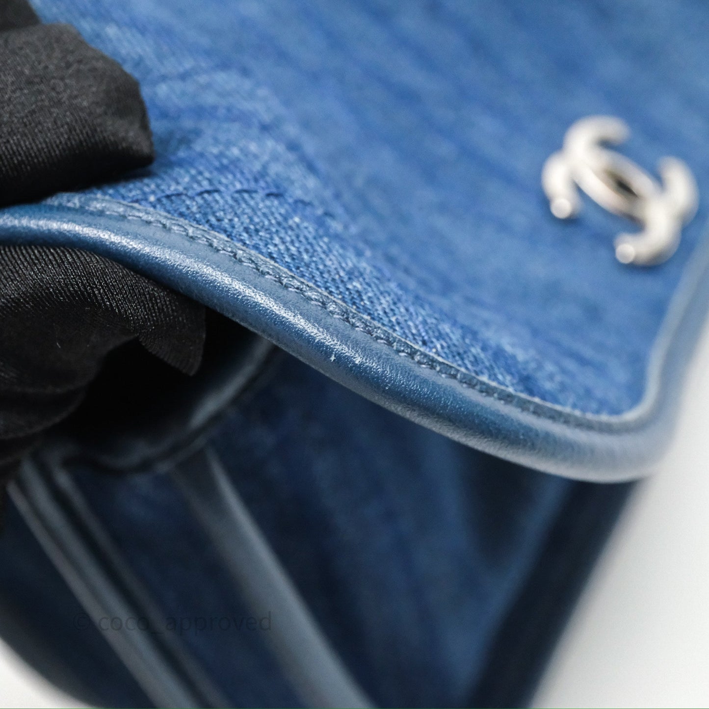Chanel Denim Flap Bag Sliver Hardware