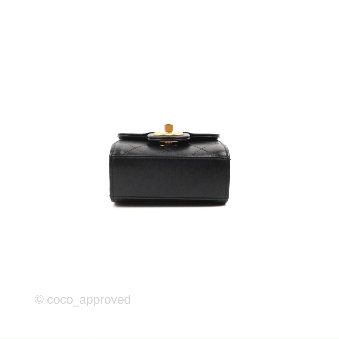 Chanel Mini Chic Pearls Flap Black Goatskin Aged Gold Hardware