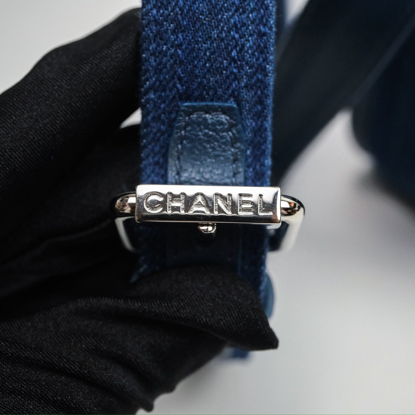 Chanel Denim Flap Bag Sliver Hardware