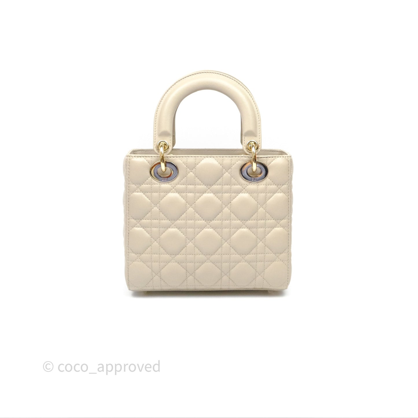 Christian Dior Small Lady Dior My ABCDior Bag Sand Beige Cannage Lambskin