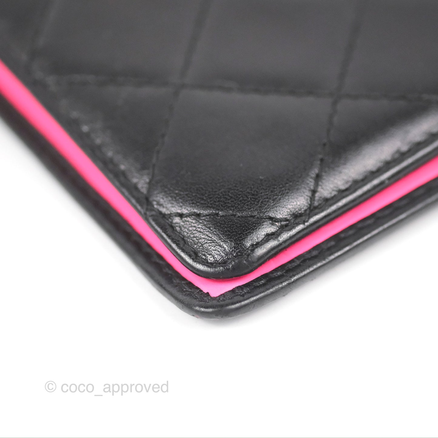Chanel Quilted Cambon Yen Wallet Black Calfskin Silver Hardware