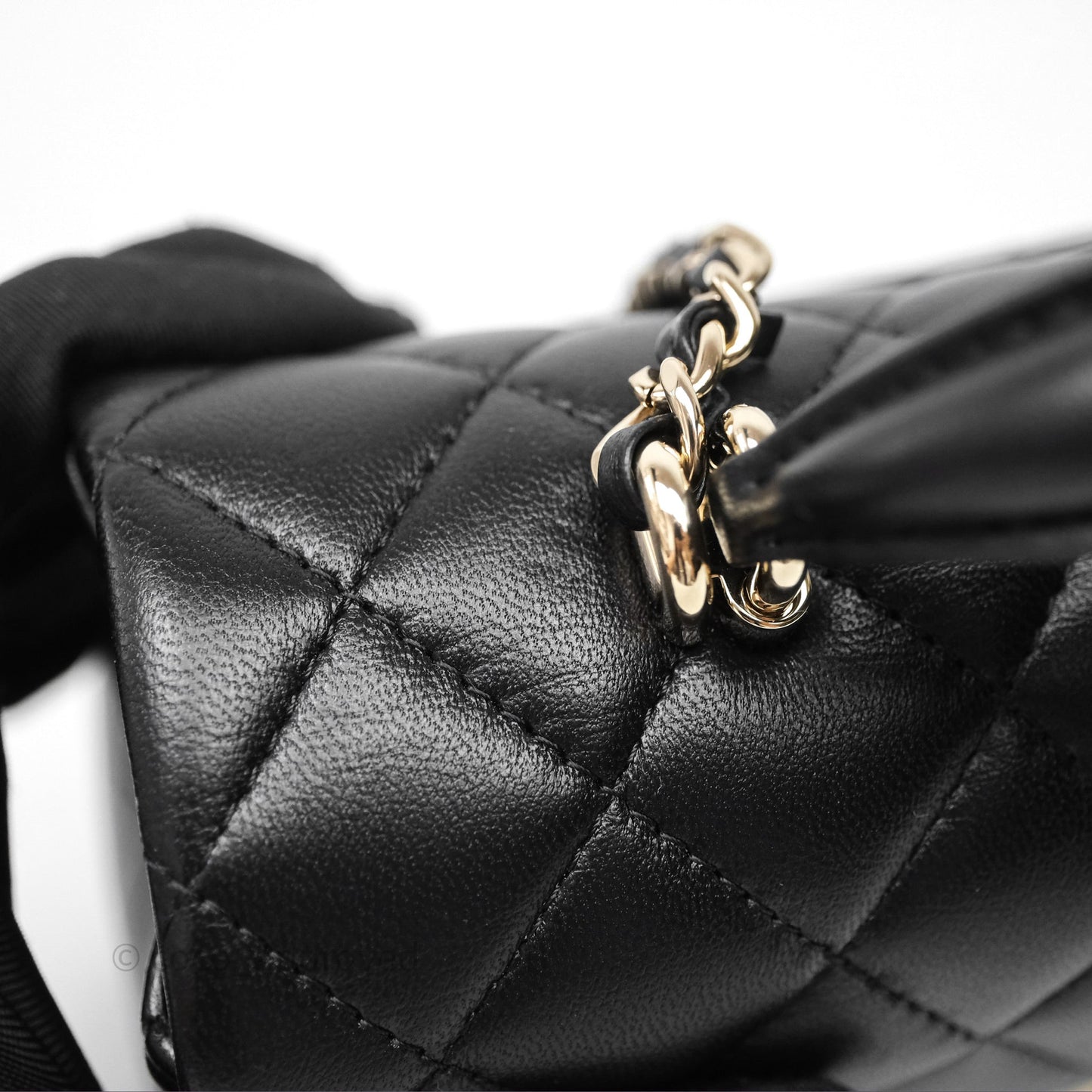 Chanel Top Handle Mini Rectangular Flap Bag Black Lambskin Gold Hardware