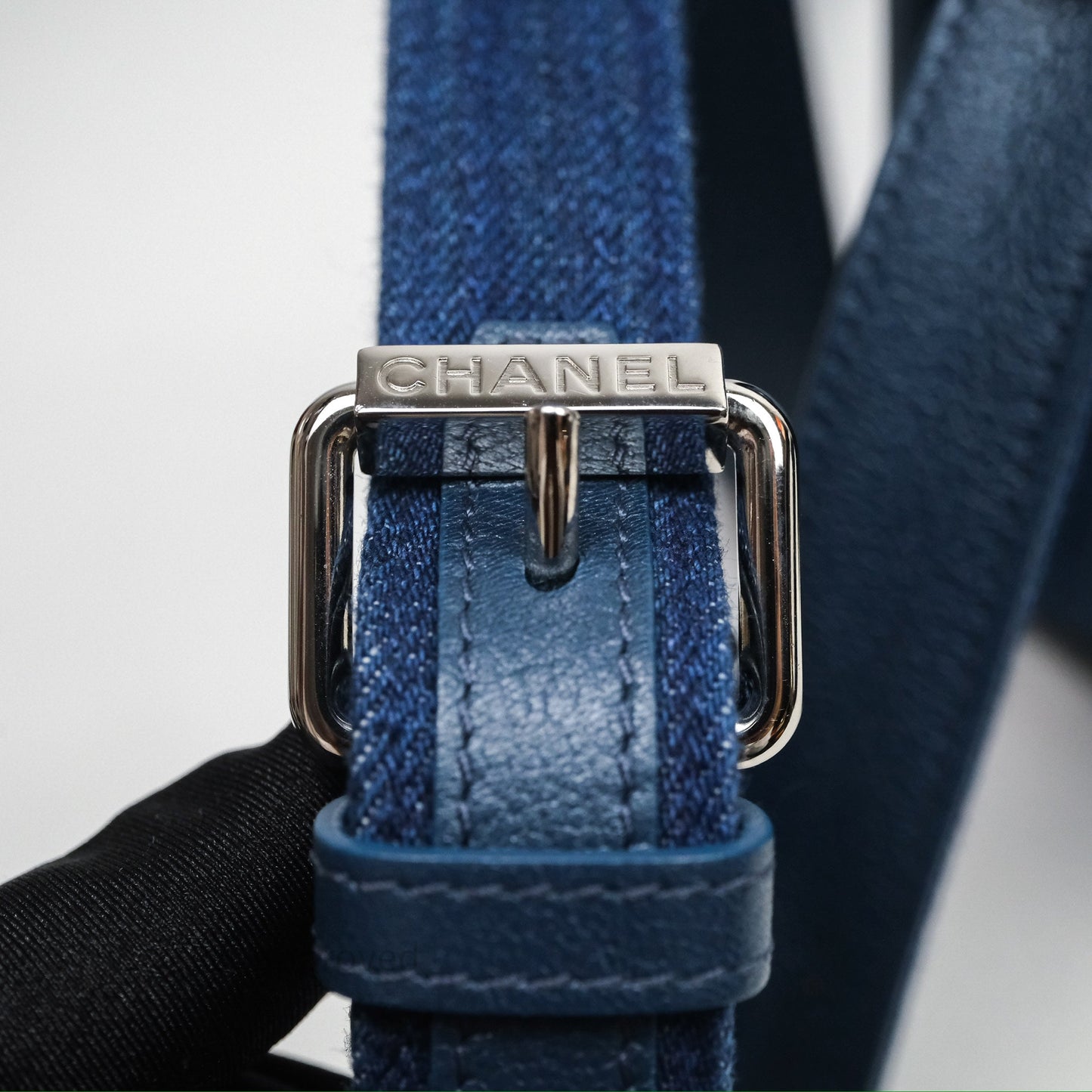 Chanel Denim Flap Bag Sliver Hardware