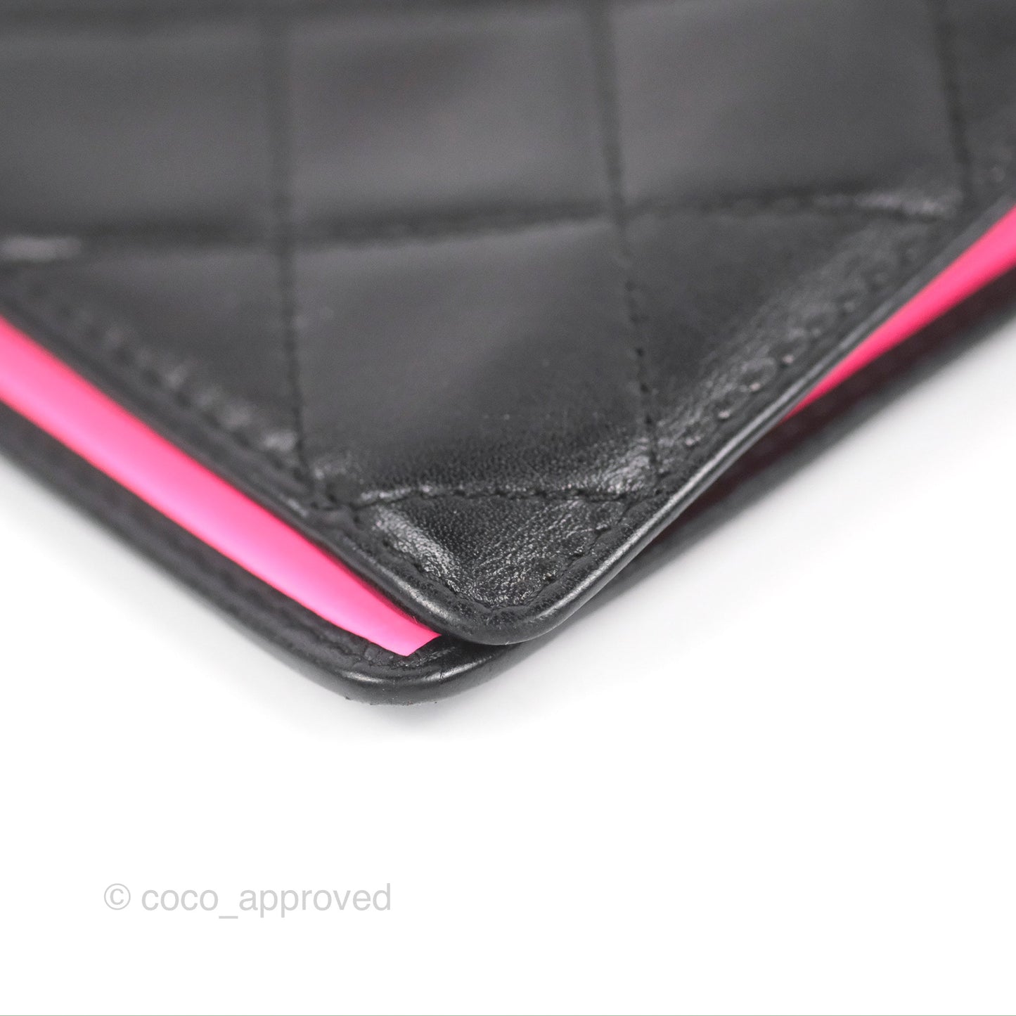 Chanel Quilted Cambon Yen Wallet Black Calfskin Silver Hardware