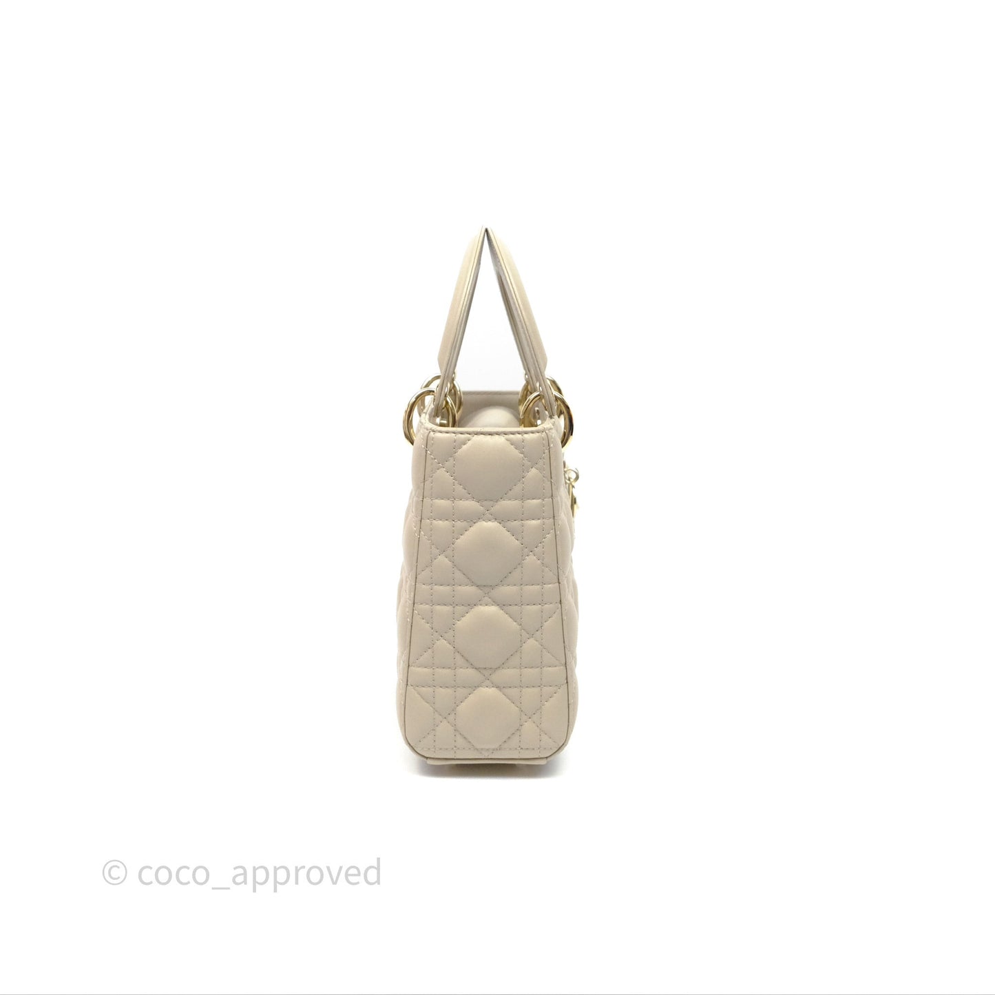Christian Dior Small Lady Dior My ABCDior Bag Sand Beige Cannage Lambskin