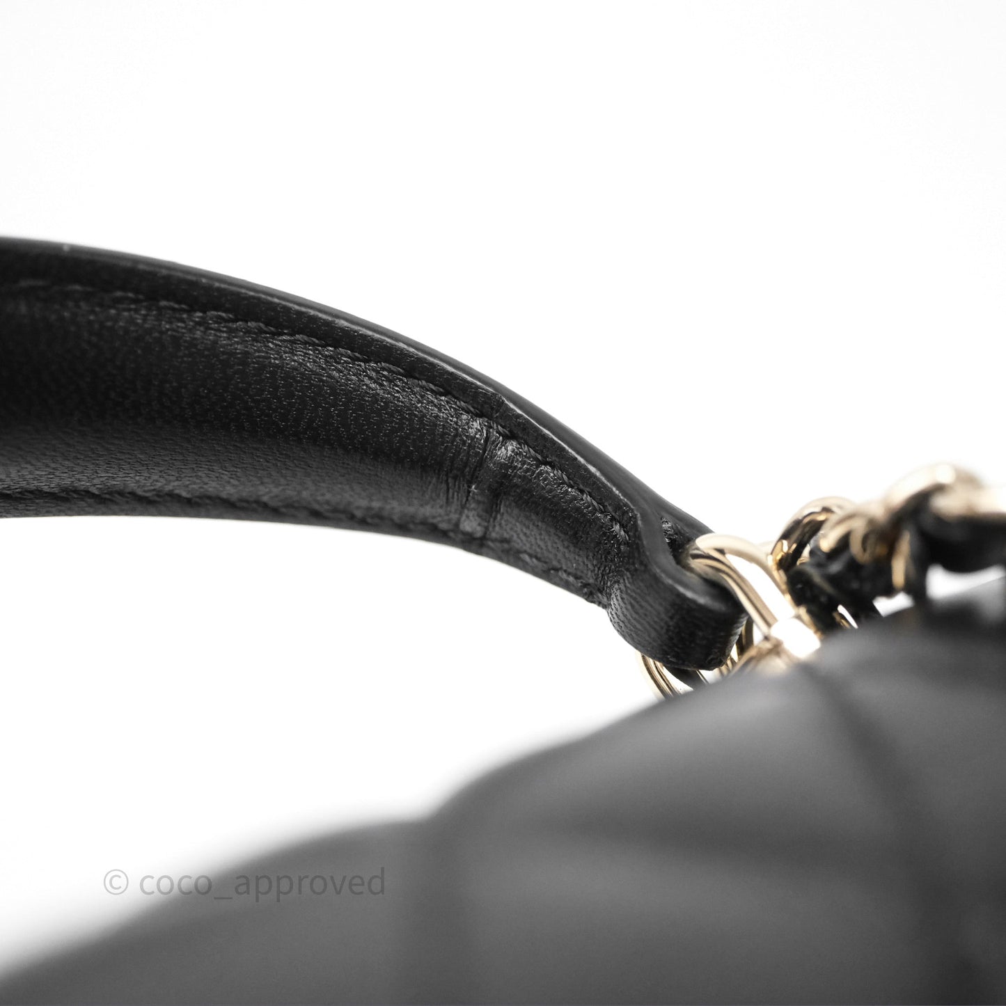 Chanel Top Handle Mini Rectangular Flap Bag Black Lambskin Gold Hardware
