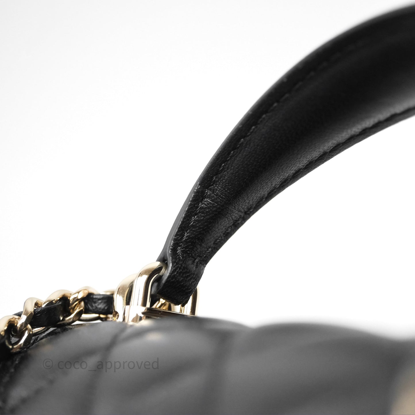 Chanel Top Handle Mini Rectangular Flap Bag Black Lambskin Gold Hardware