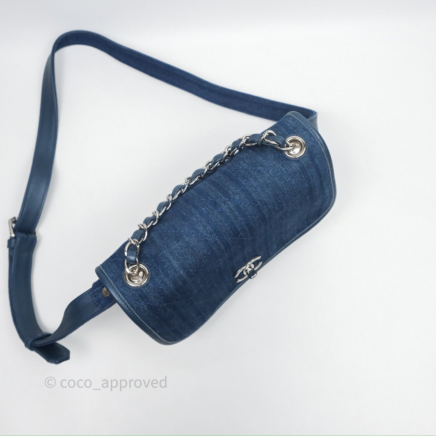 Chanel Denim Flap Bag Sliver Hardware