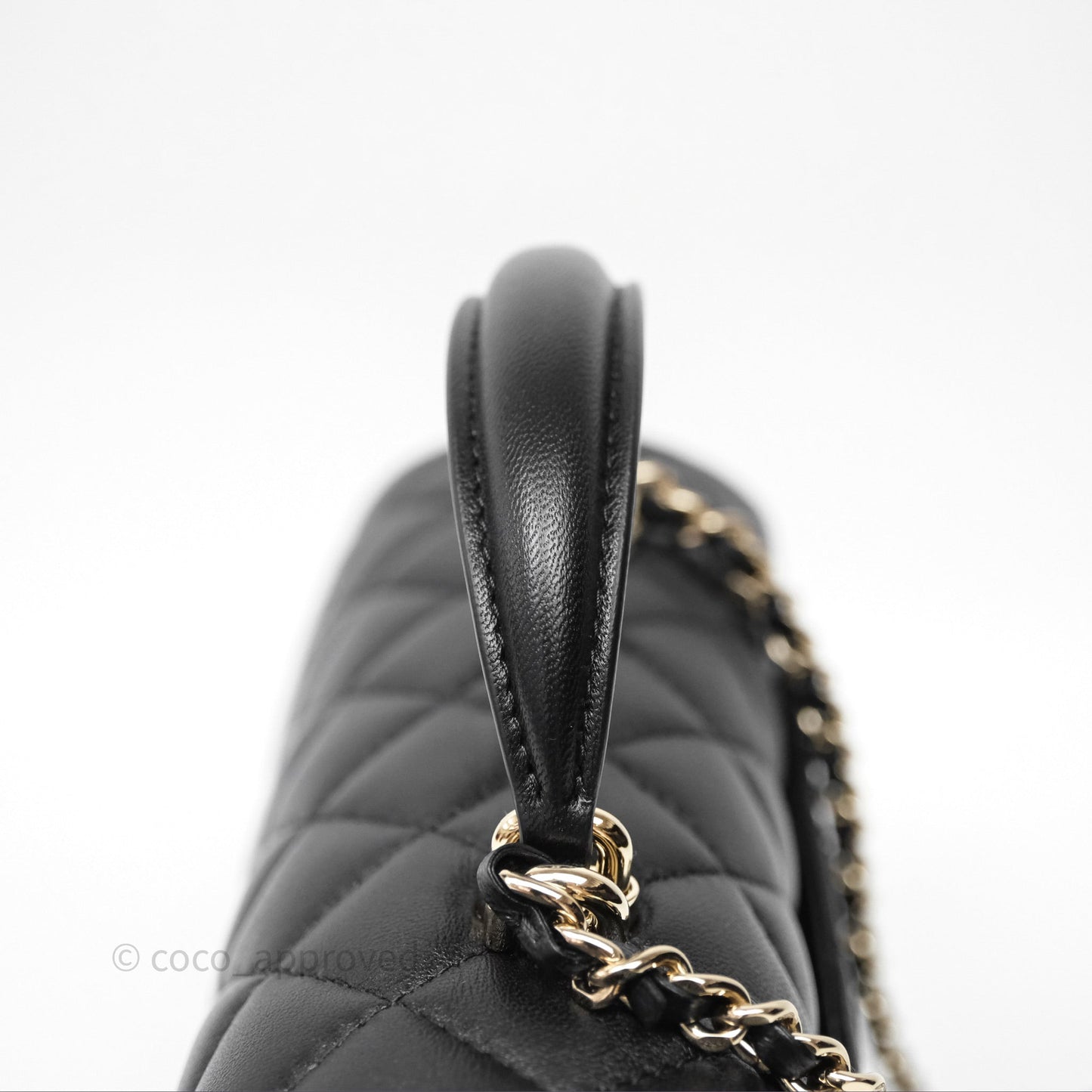Chanel Top Handle Mini Rectangular Flap Bag Black Lambskin Gold Hardware