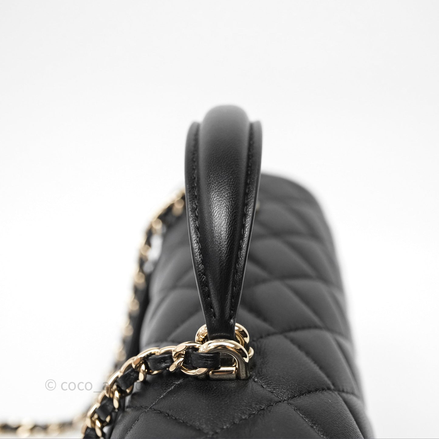 Chanel Top Handle Mini Rectangular Flap Bag Black Lambskin Gold Hardware