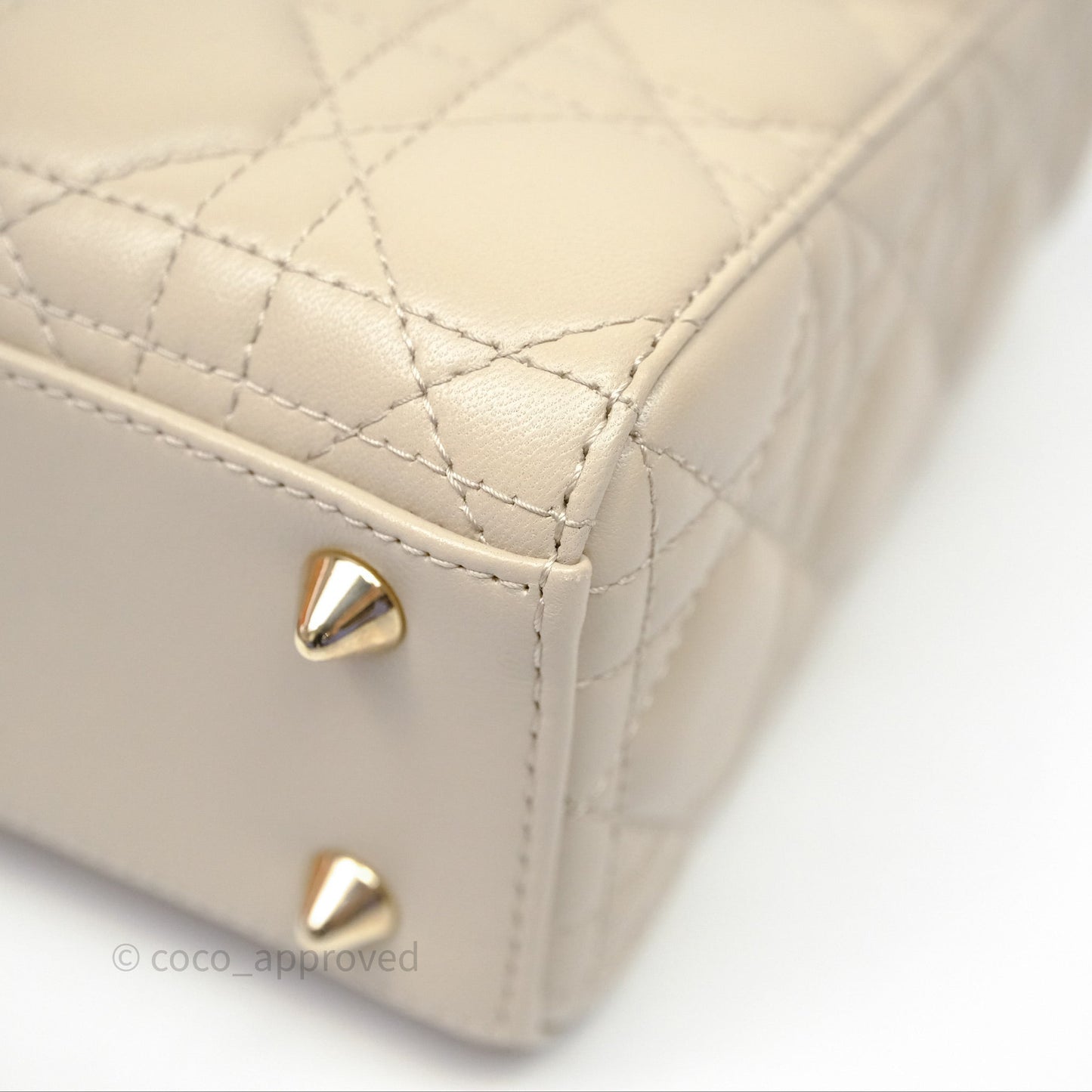 Christian Dior Small Lady Dior My ABCDior Bag Sand Beige Cannage Lambskin