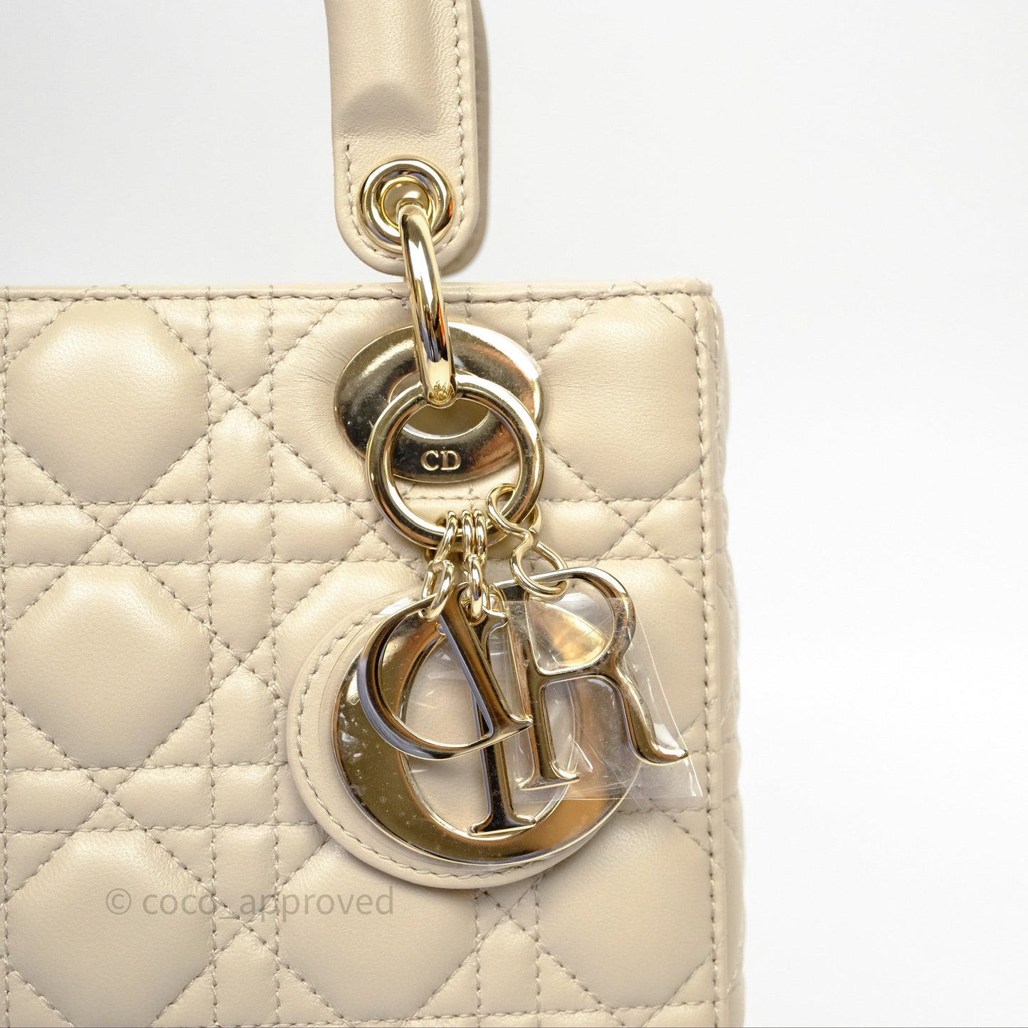 Christian Dior Small Lady Dior My ABCDior Bag Sand Beige Cannage Lambskin