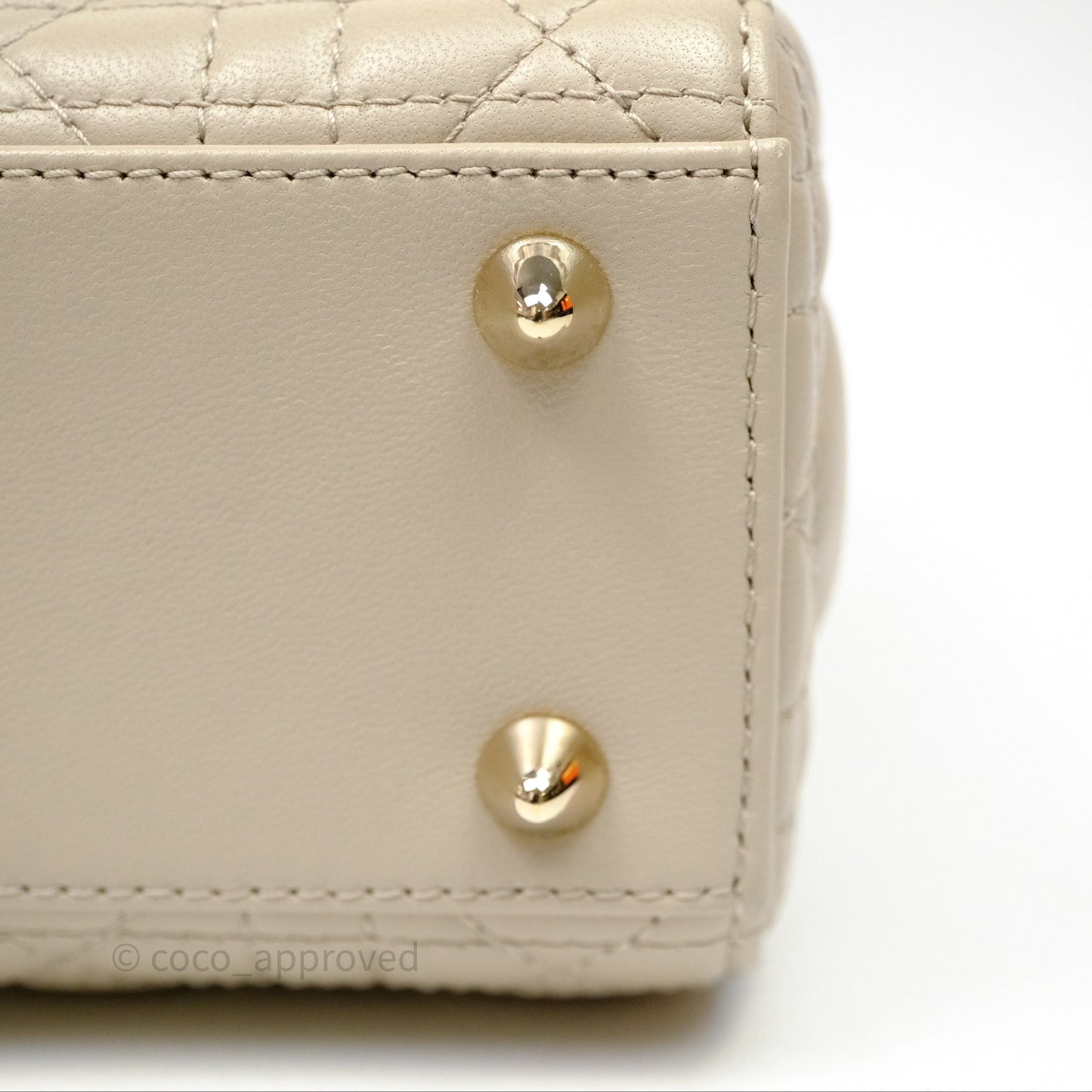 Christian Dior Small Lady Dior My ABCDior Bag Sand Beige Cannage Lambskin