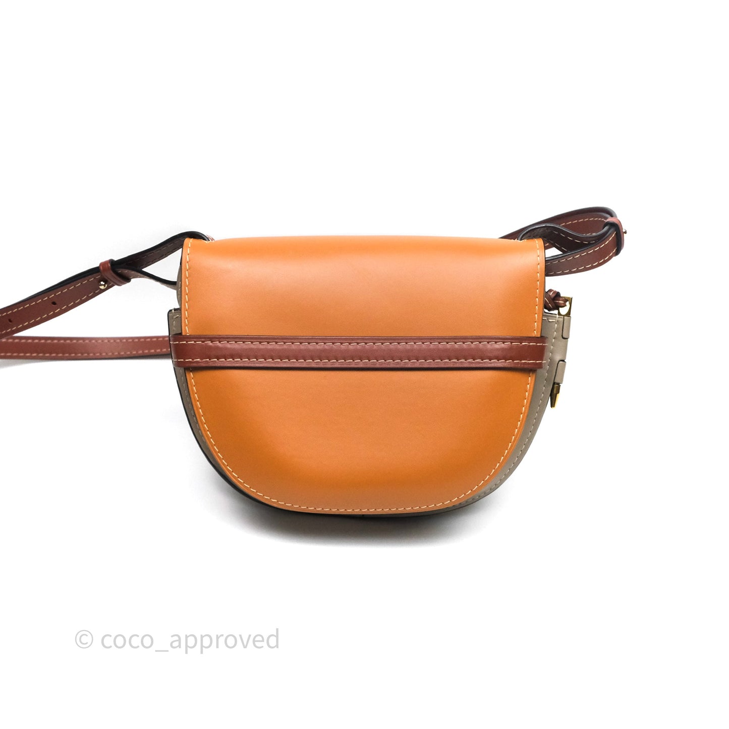 Loewe Small Gate Bag Smooth Calfskin Amber/Light Grey/Rust