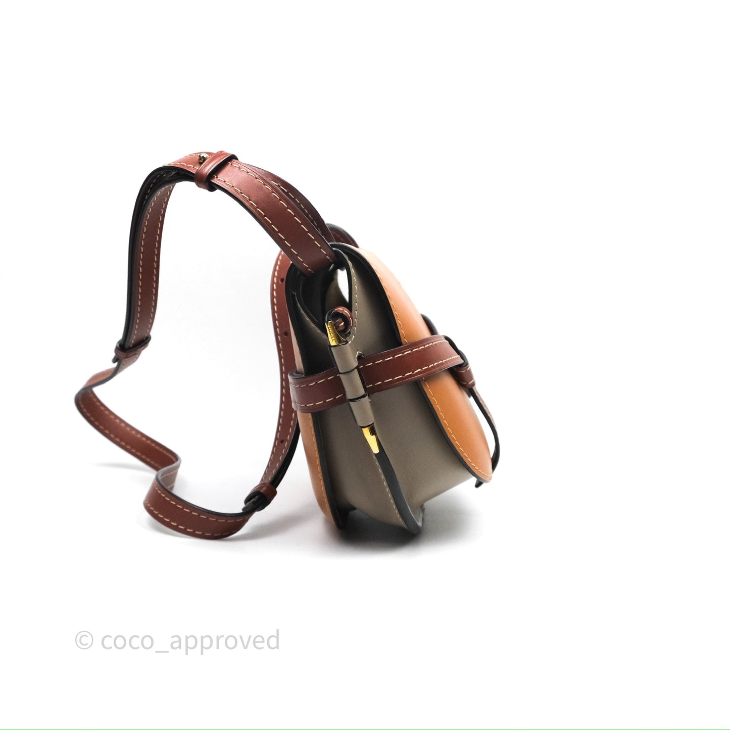 Loewe Small Gate Bag Smooth Calfskin Amber/Light Grey/Rust