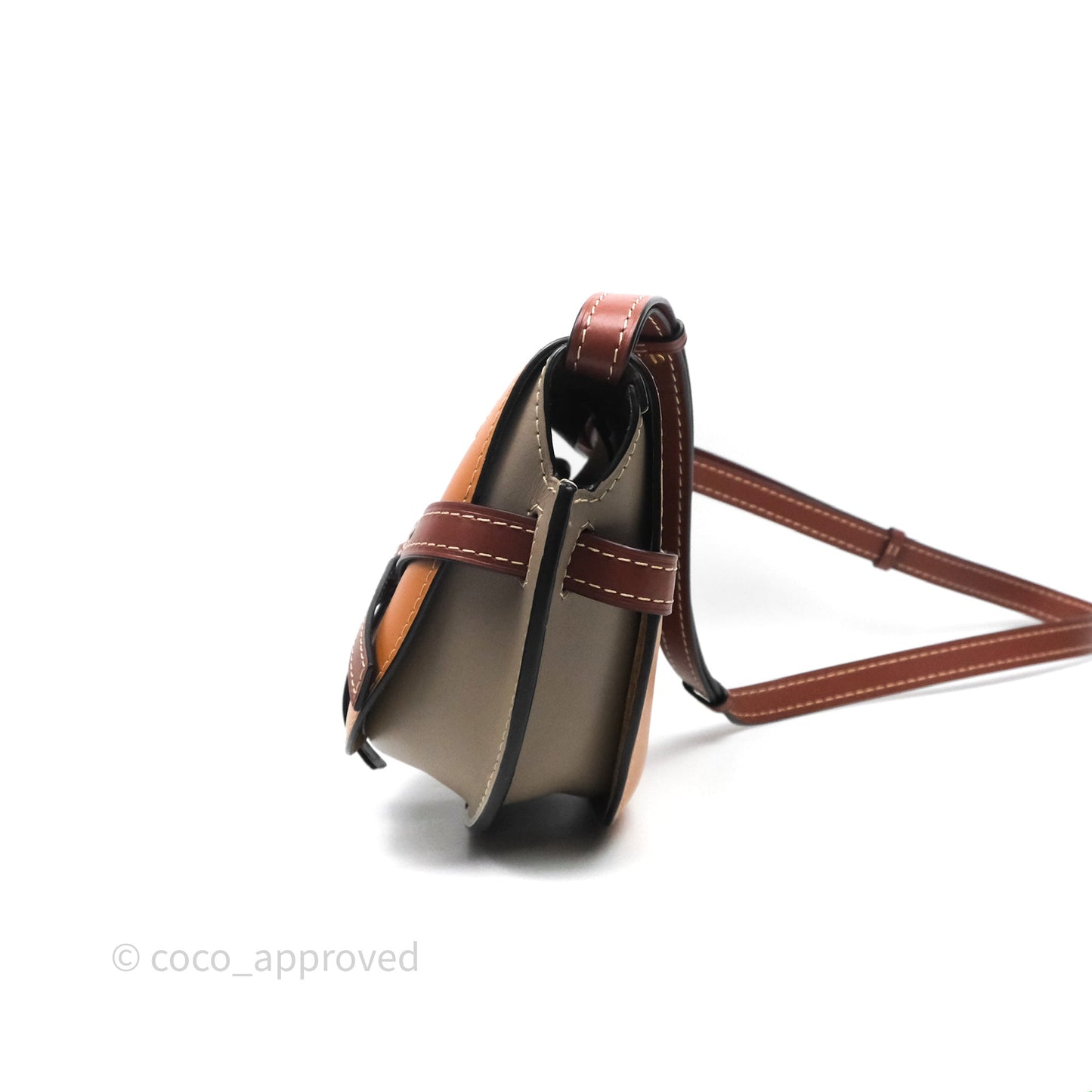 Loewe Small Gate Bag Smooth Calfskin Amber/Light Grey/Rust