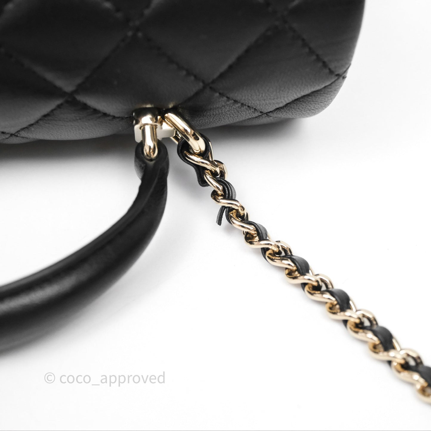 Chanel Top Handle Mini Rectangular Flap Bag Black Lambskin Gold Hardware