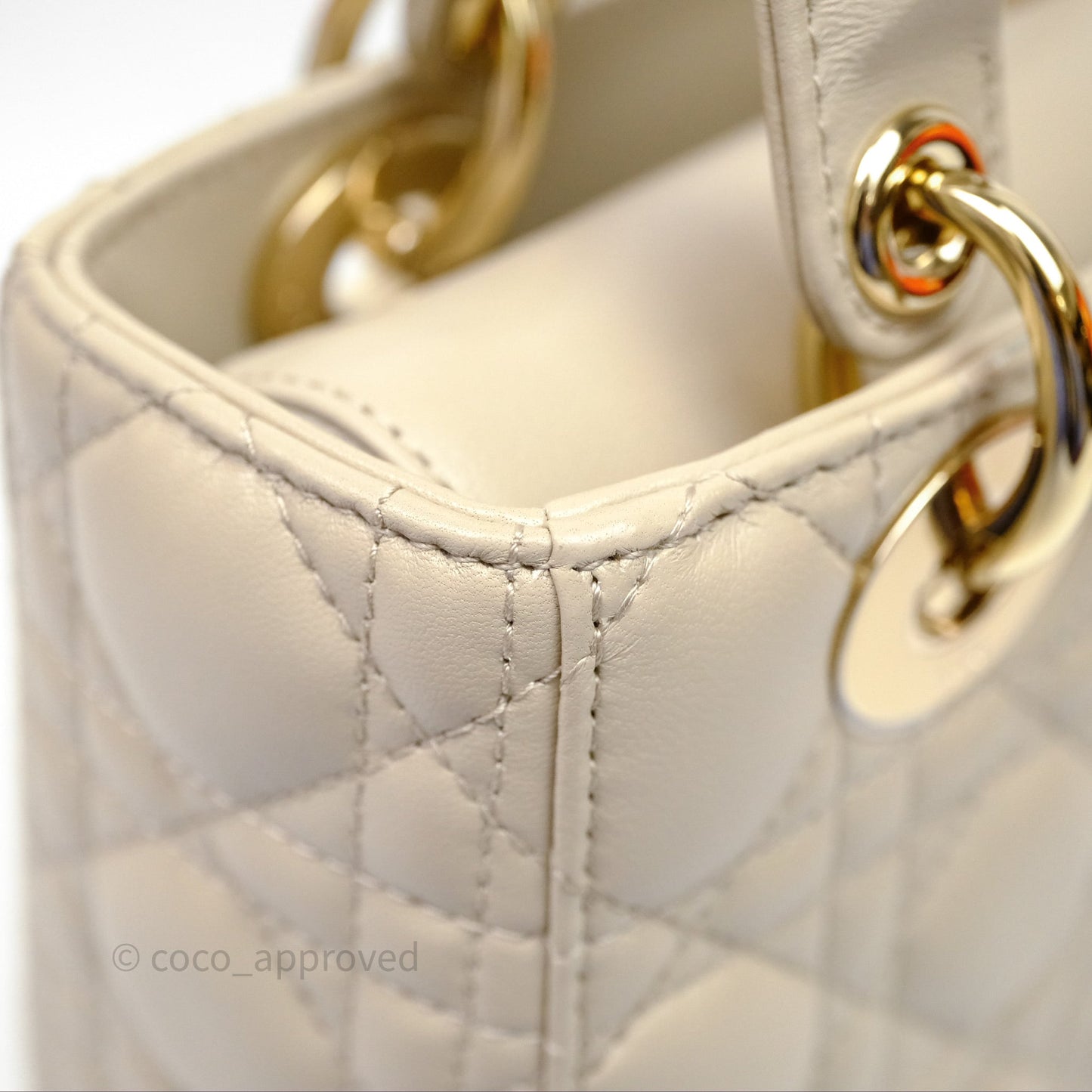 Christian Dior Small Lady Dior My ABCDior Bag Sand Beige Cannage Lambskin