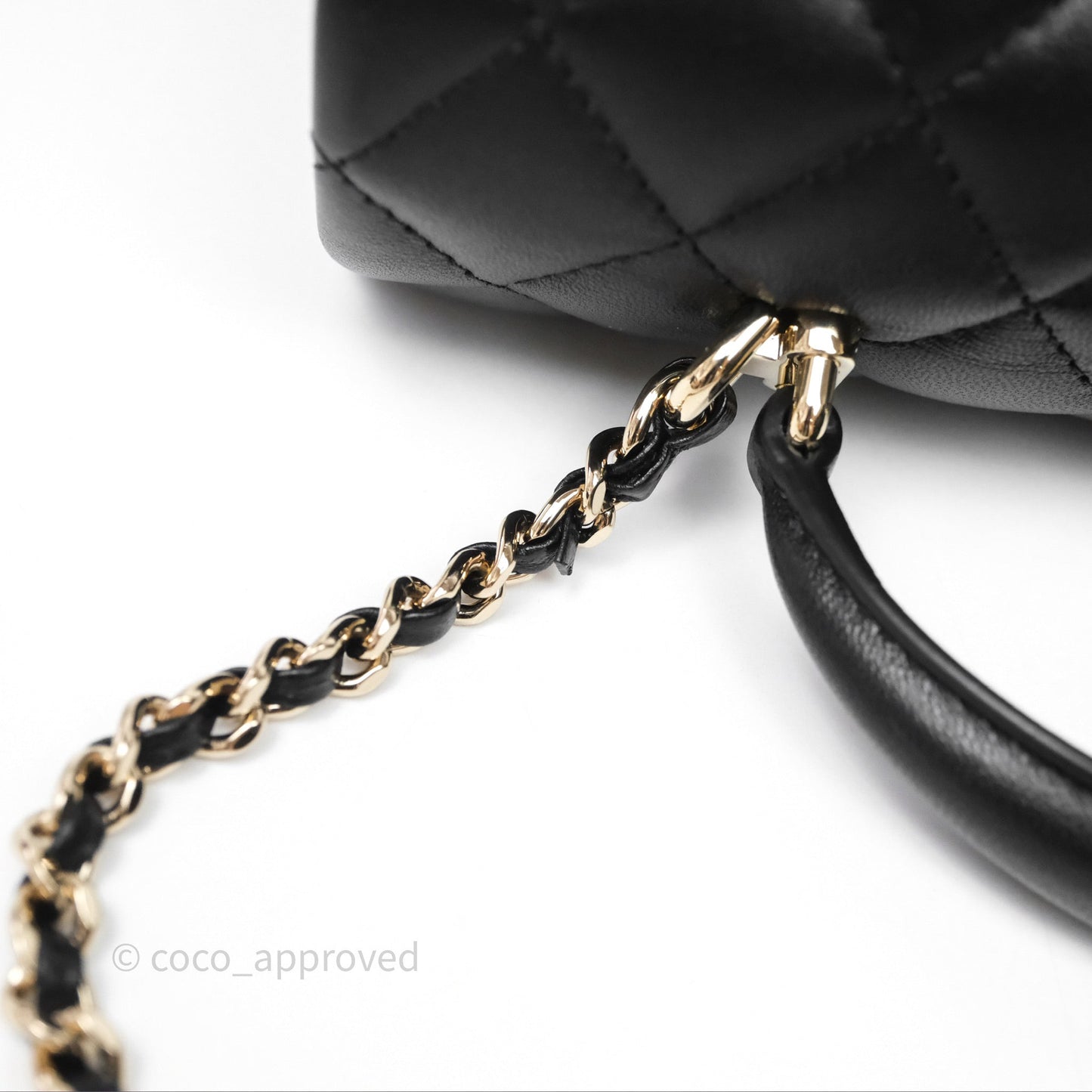Chanel Top Handle Mini Rectangular Flap Bag Black Lambskin Gold Hardware