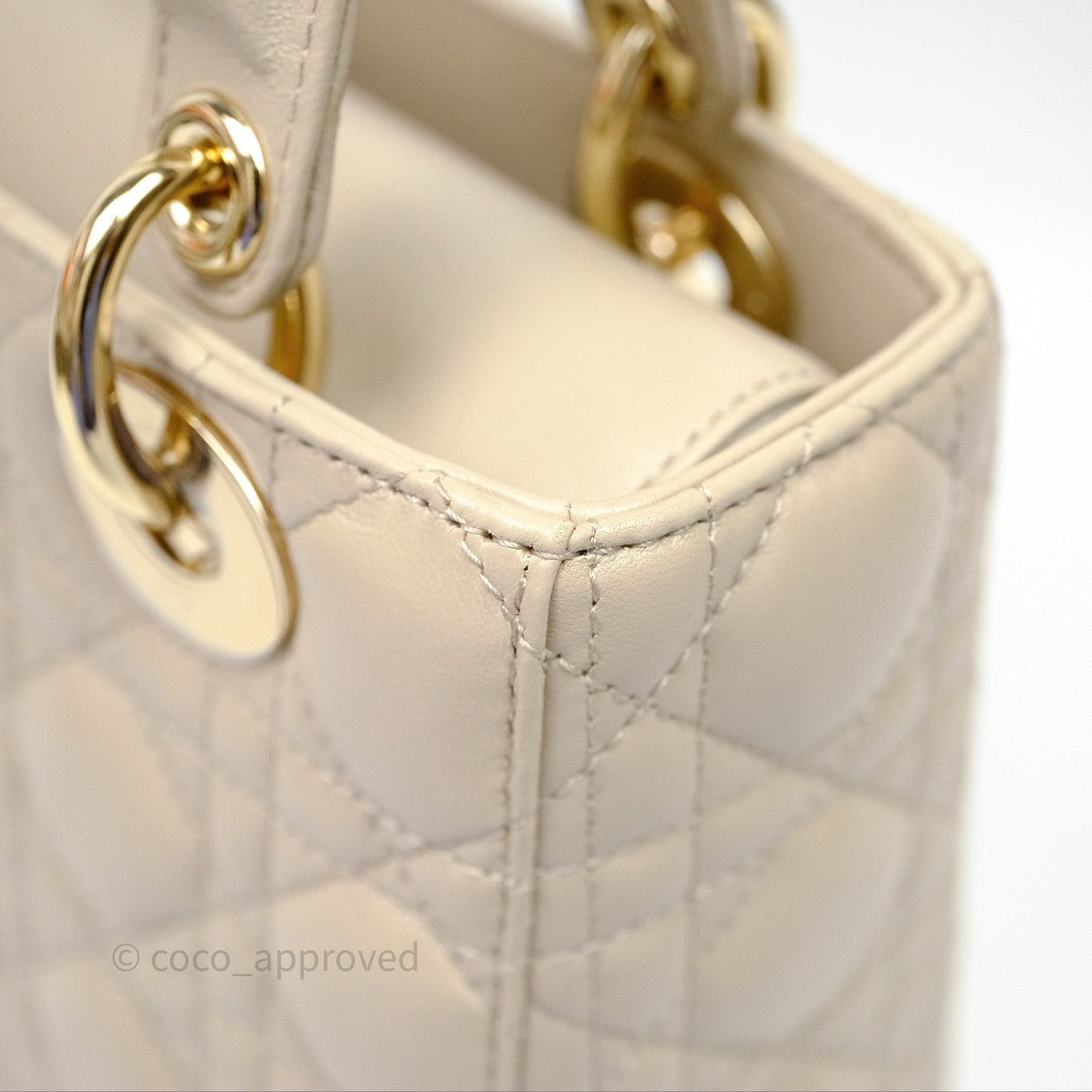 Christian Dior Small Lady Dior My ABCDior Bag Sand Beige Cannage Lambskin