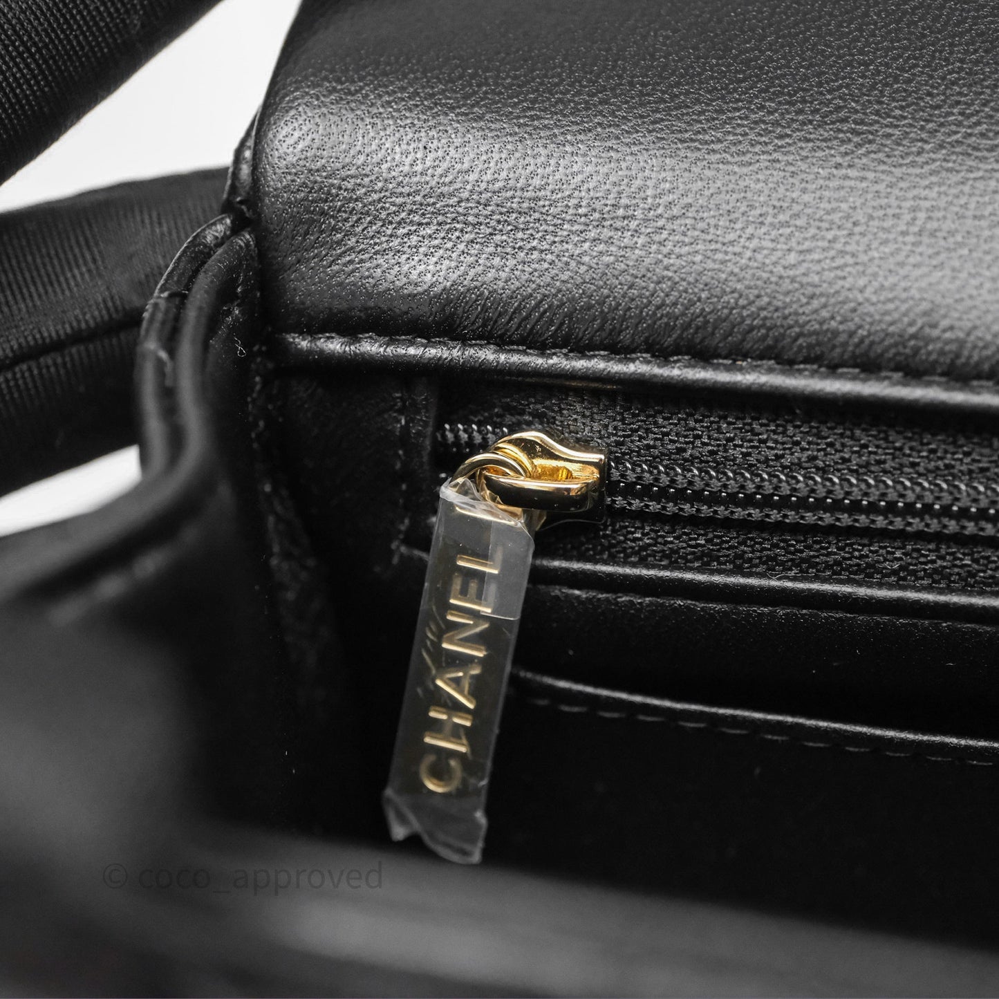 Chanel Top Handle Mini Rectangular Flap Bag Black Lambskin Gold Hardware