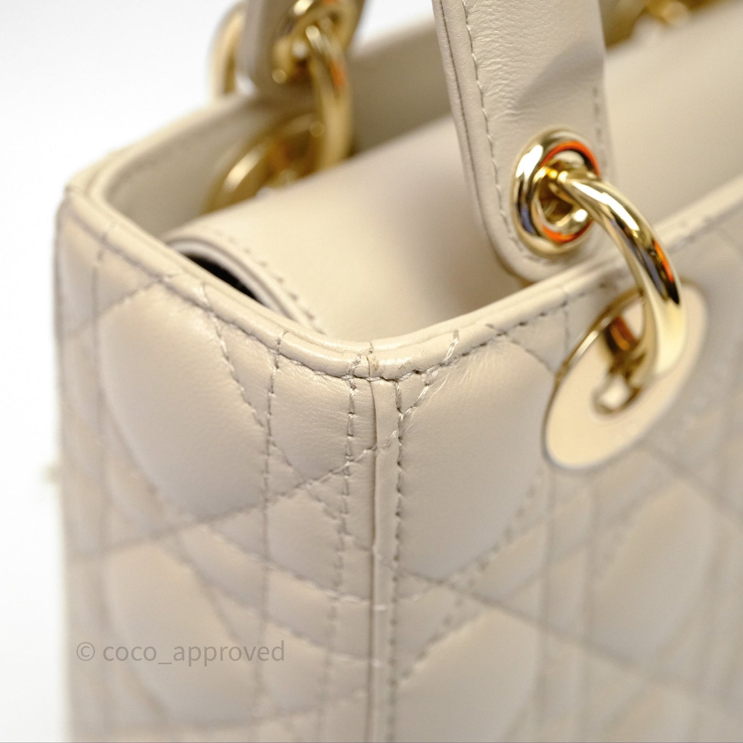Christian Dior Small Lady Dior My ABCDior Bag Sand Beige Cannage Lambskin