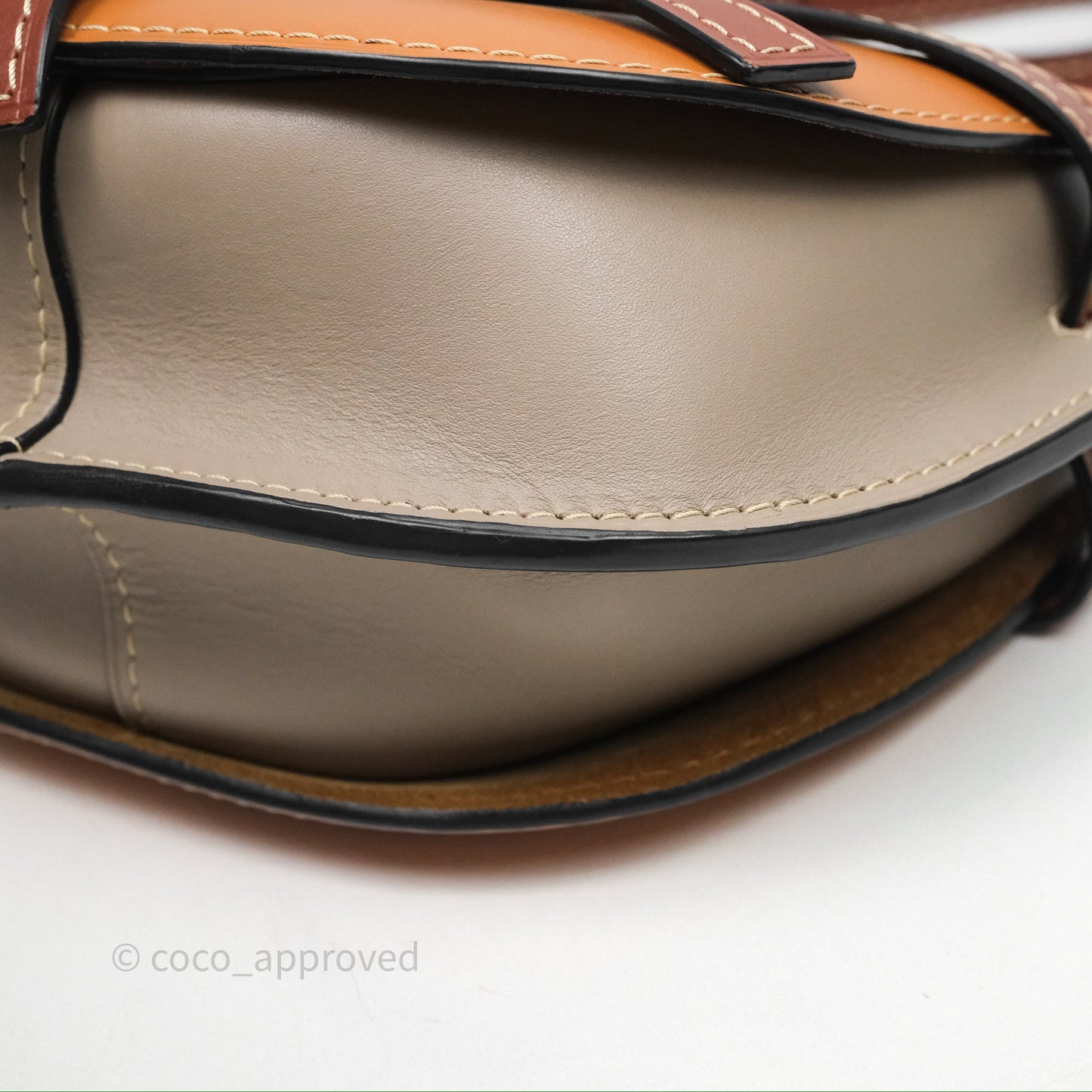 Loewe Small Gate Bag Smooth Calfskin Amber/Light Grey/Rust
