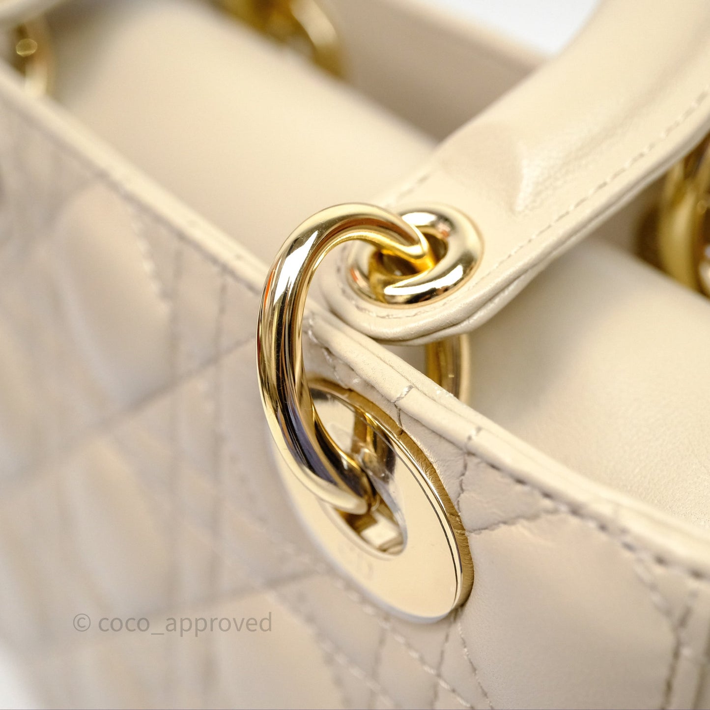 Christian Dior Small Lady Dior My ABCDior Bag Sand Beige Cannage Lambskin
