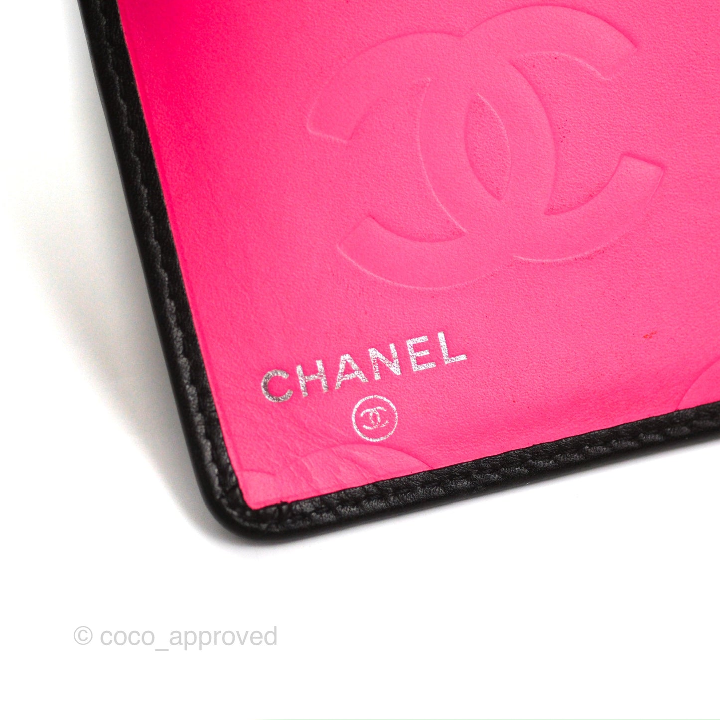 Chanel Quilted Cambon Yen Wallet Black Calfskin Silver Hardware