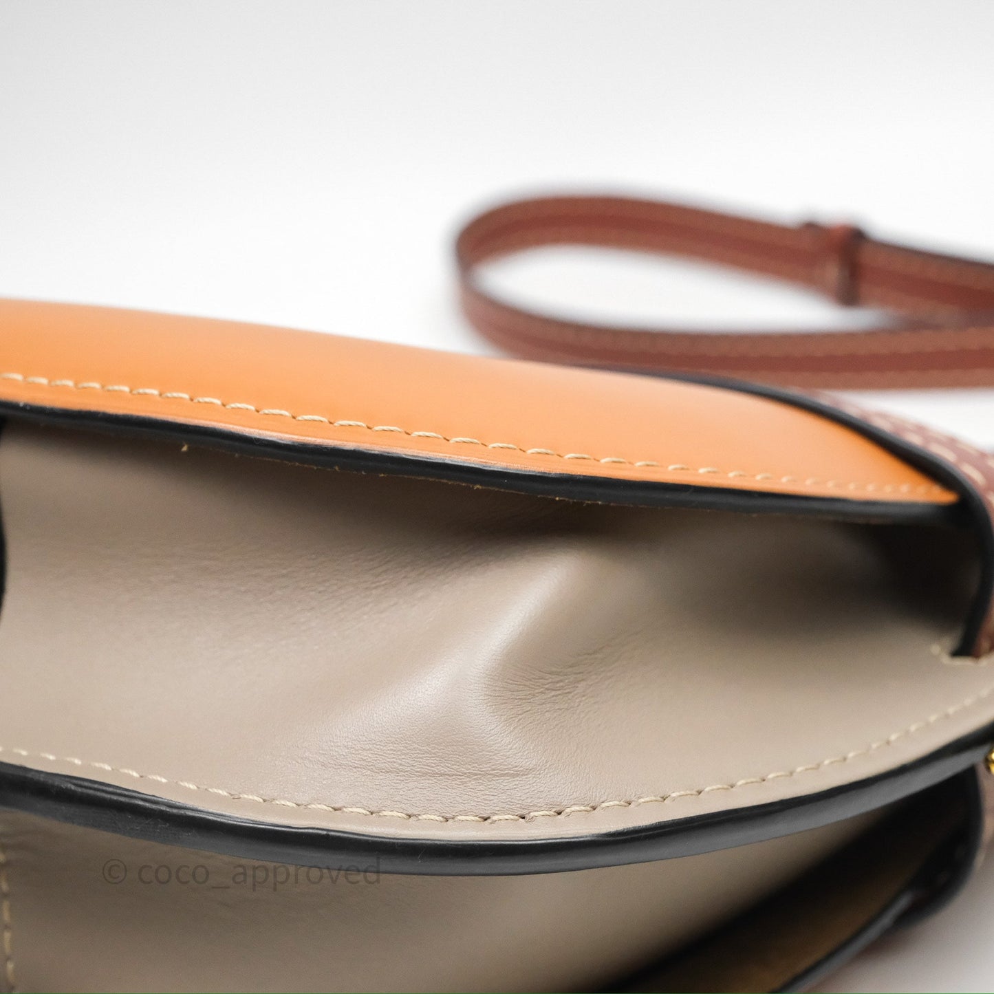 Loewe Small Gate Bag Smooth Calfskin Amber/Light Grey/Rust