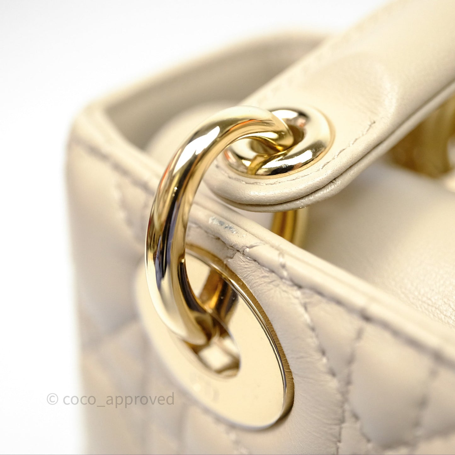Christian Dior Small Lady Dior My ABCDior Bag Sand Beige Cannage Lambskin