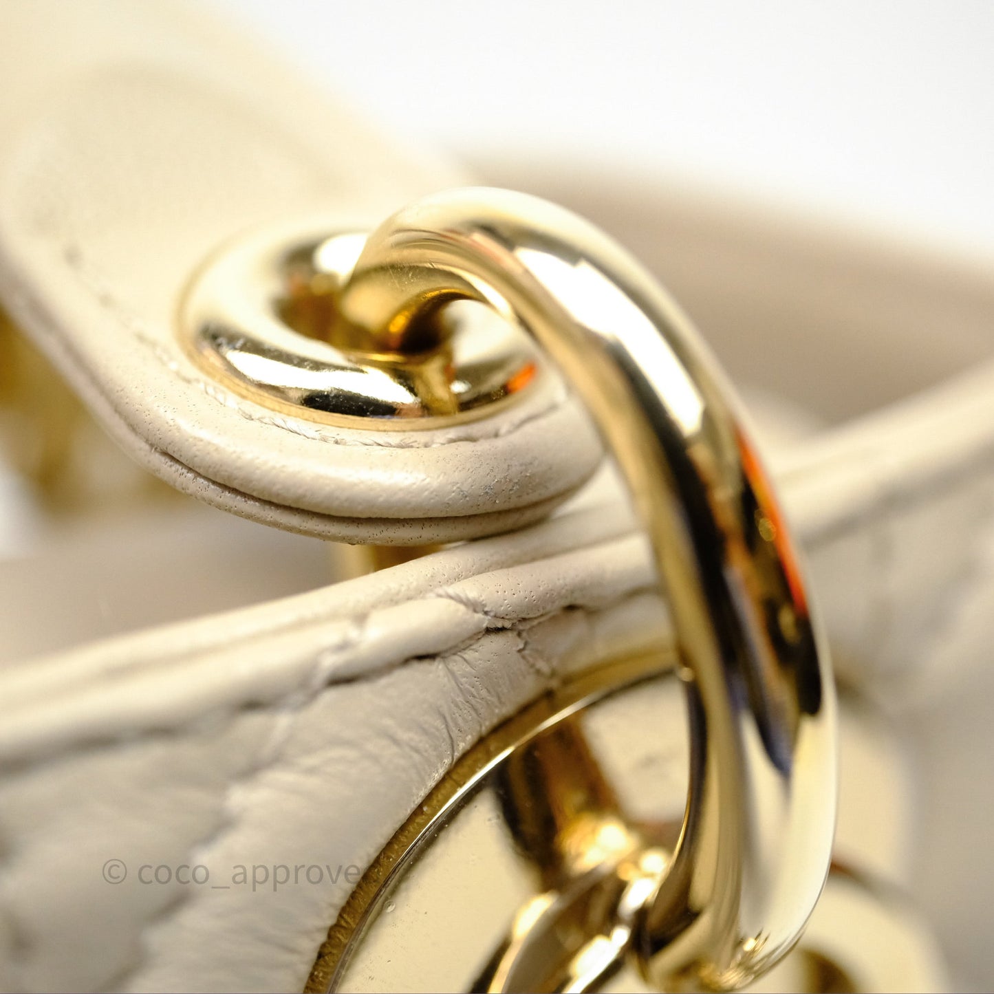 Christian Dior Small Lady Dior My ABCDior Bag Sand Beige Cannage Lambskin