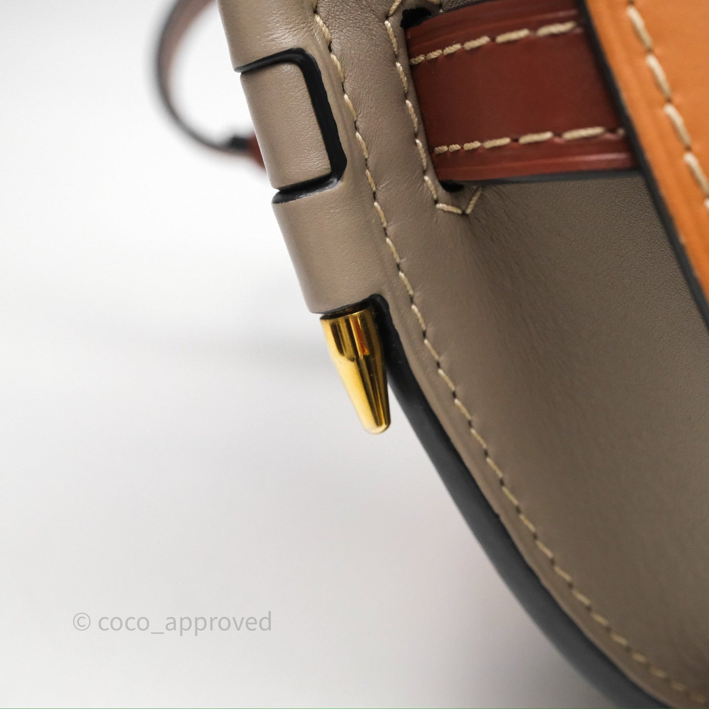 Loewe Small Gate Bag Smooth Calfskin Amber/Light Grey/Rust