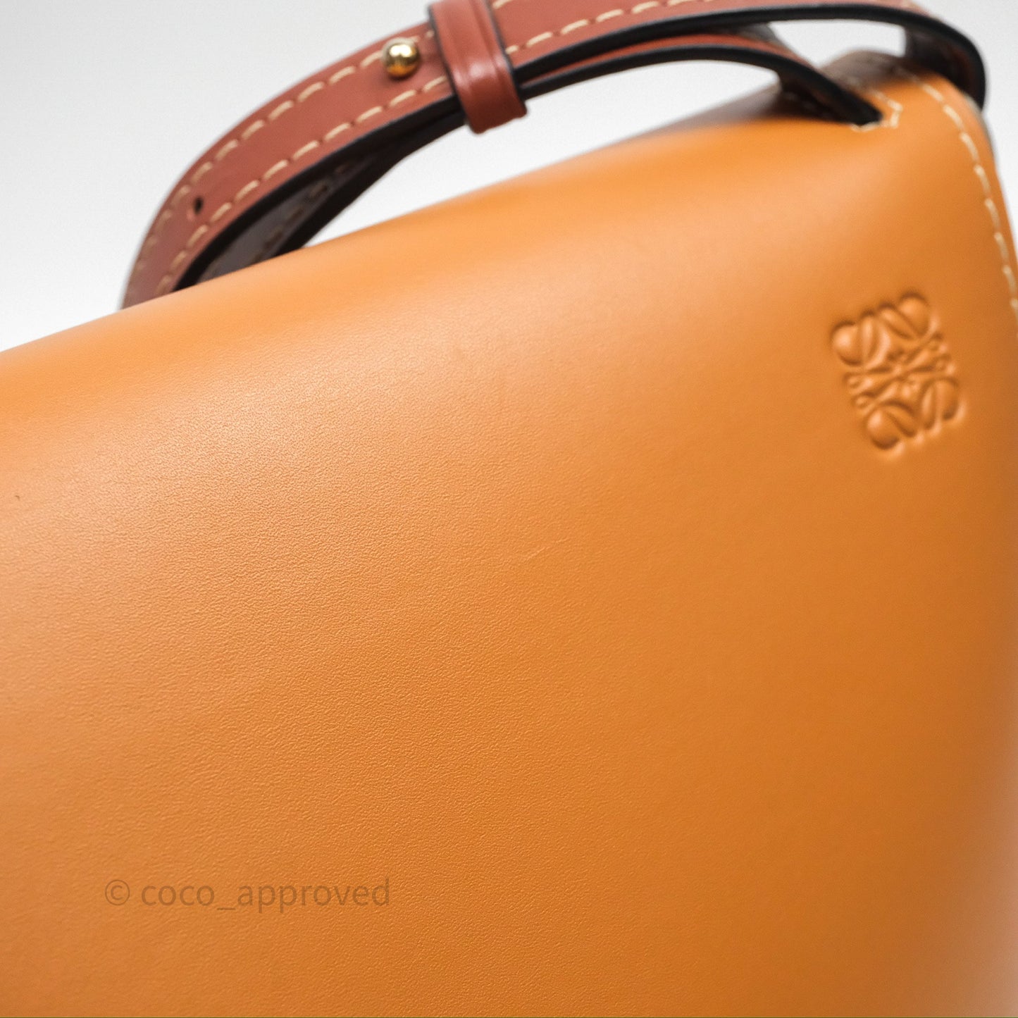 Loewe Small Gate Bag Smooth Calfskin Amber/Light Grey/Rust