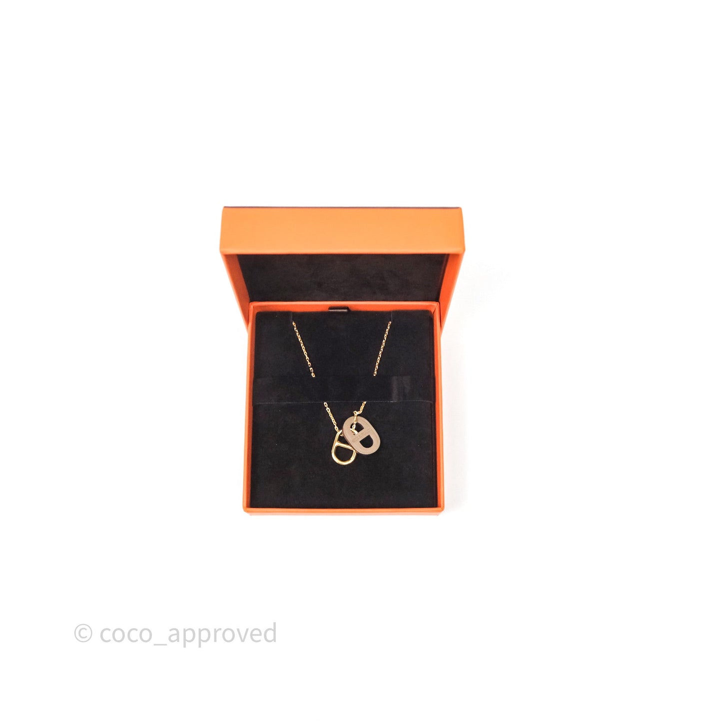 Hermès O'Maillon Pendant Etoupe Swift Gold Hardware