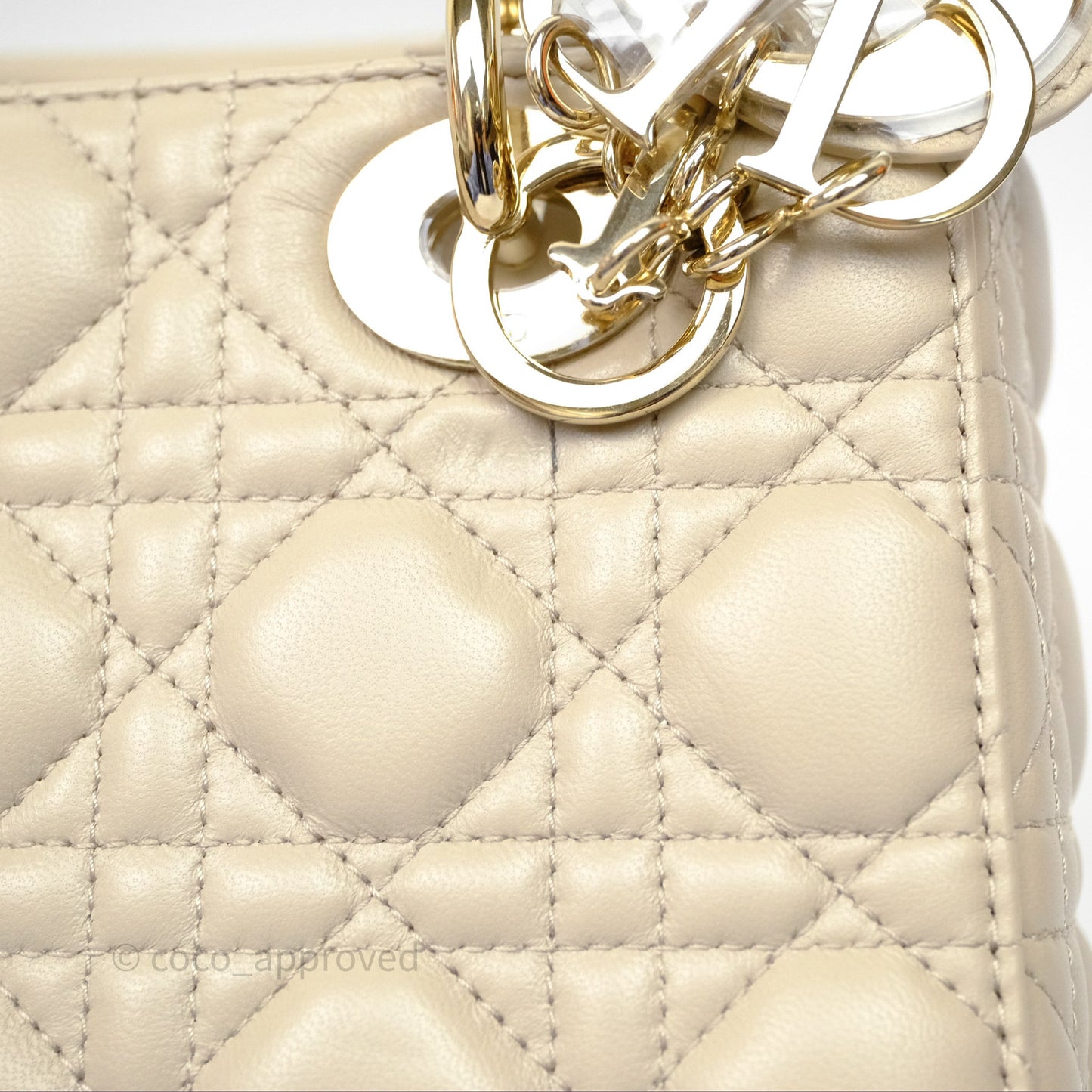 Christian Dior Small Lady Dior My ABCDior Bag Sand Beige Cannage Lambskin