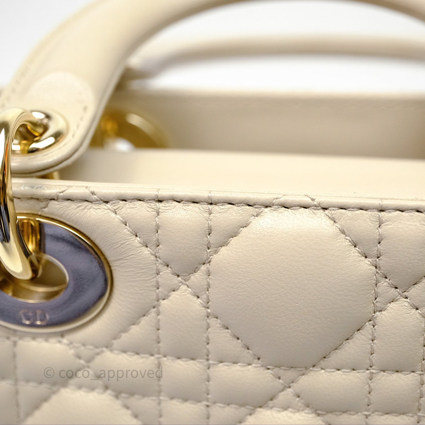 Christian Dior Small Lady Dior My ABCDior Bag Sand Beige Cannage Lambskin