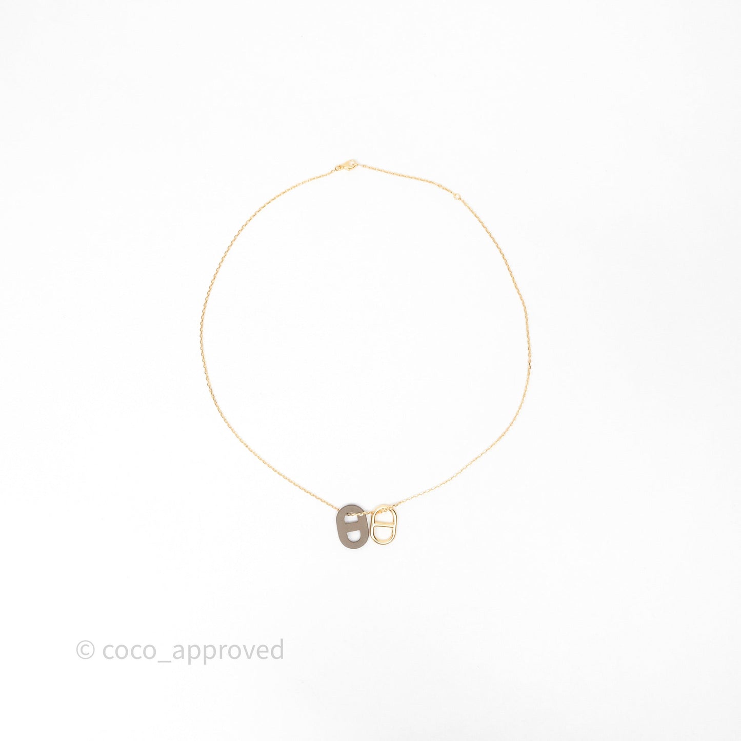 Hermès O'Maillon Pendant Etoupe Swift Gold Hardware