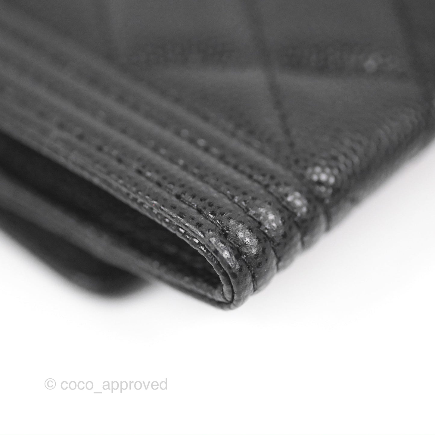Chanel Quilted Boy Flap Card Holder Black Caviar Aged Gold Hardware