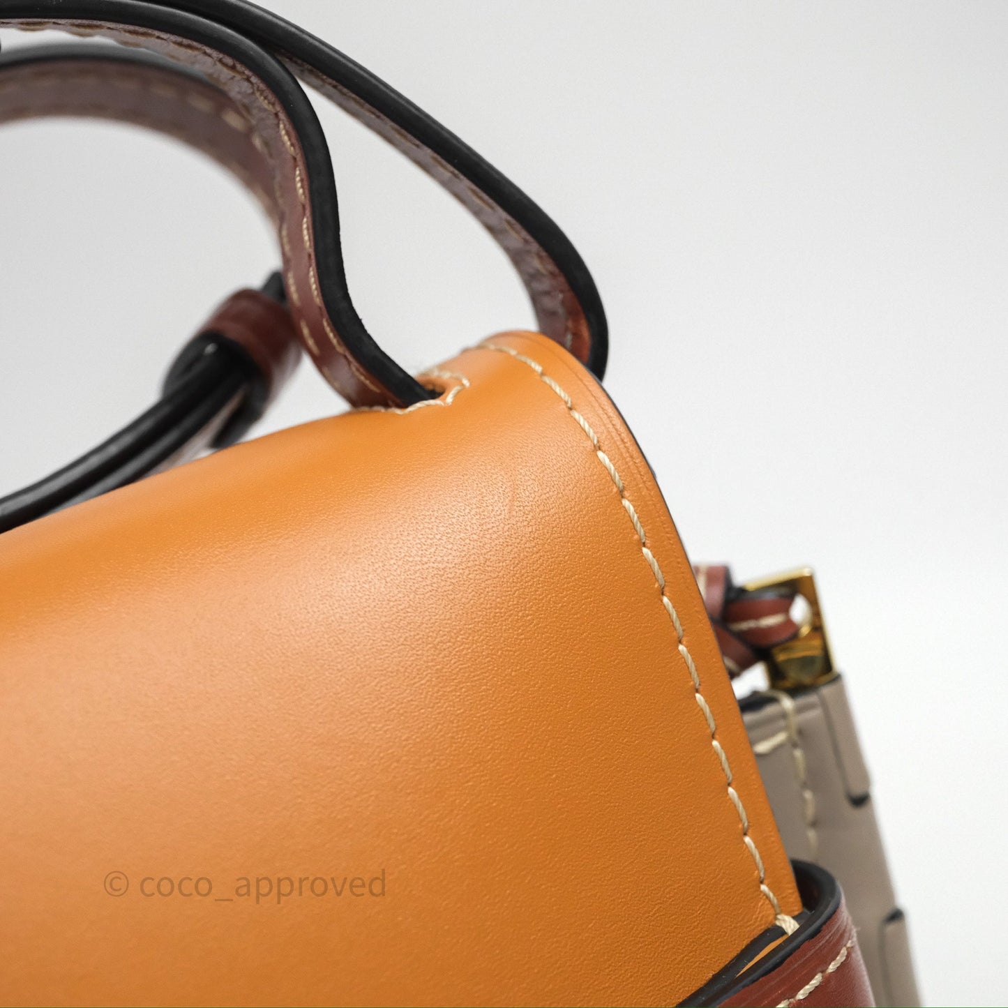 Loewe Small Gate Bag Smooth Calfskin Amber/Light Grey/Rust