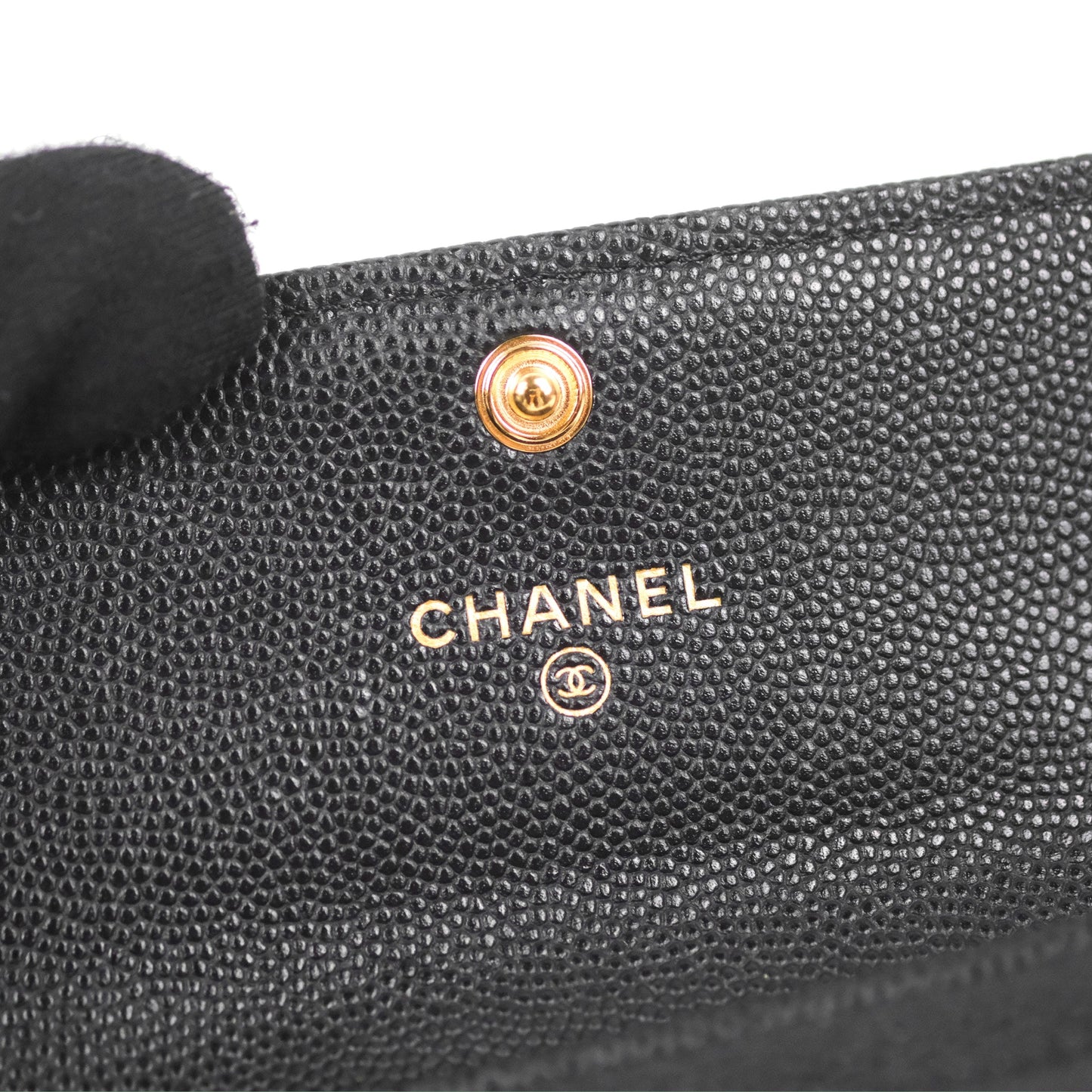 Chanel Quilted Boy Flap Card Holder Black Caviar Aged Gold Hardware