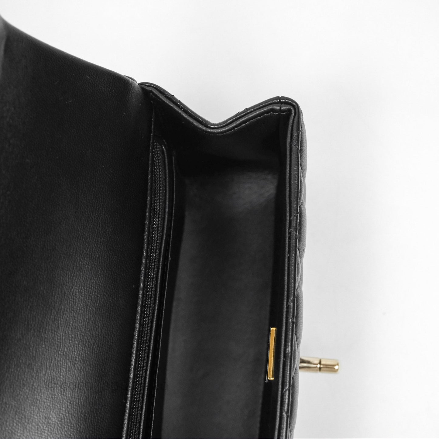 Chanel Top Handle Mini Rectangular Flap Bag Black Lambskin Gold Hardware