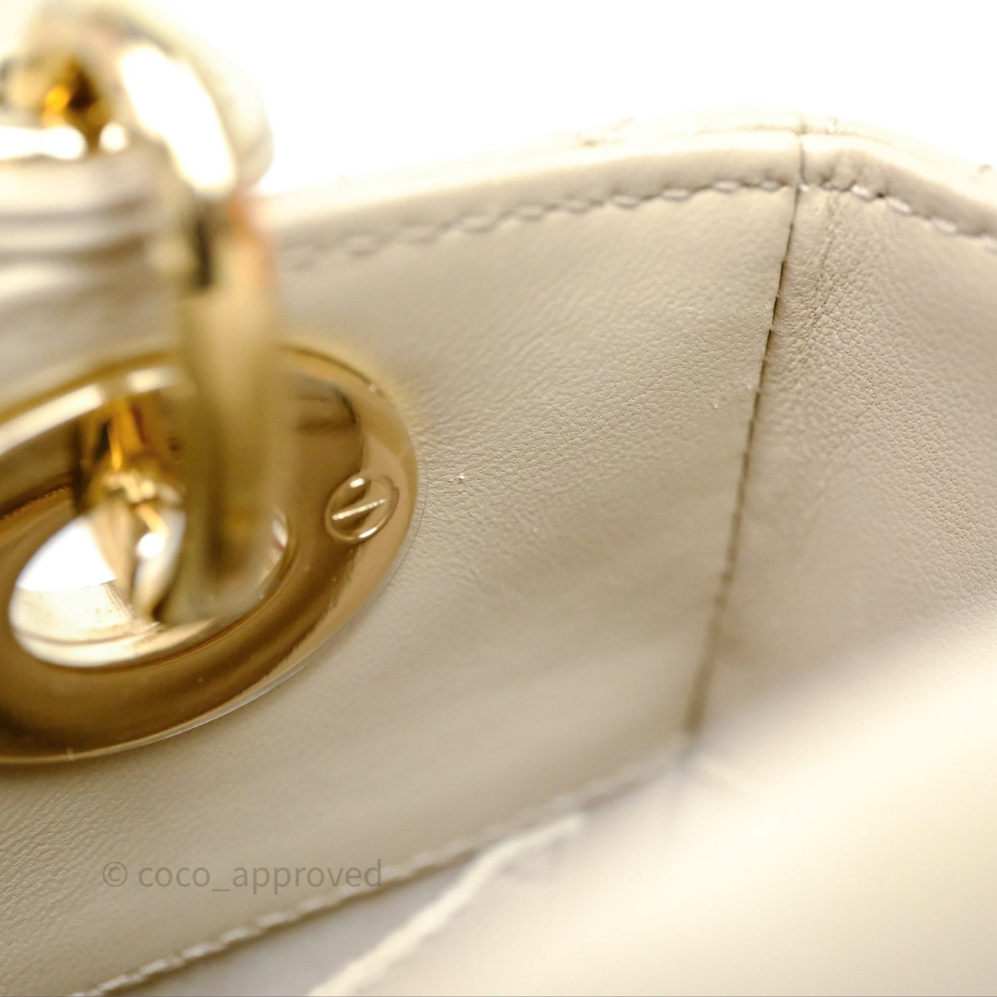 Christian Dior Small Lady Dior My ABCDior Bag Sand Beige Cannage Lambskin