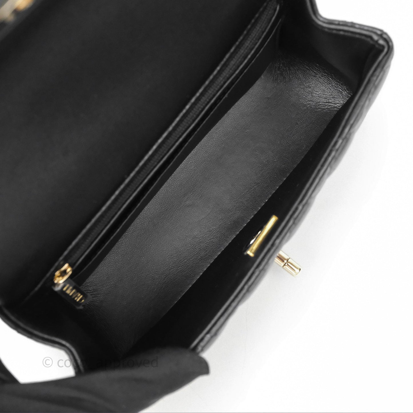 Chanel Top Handle Mini Rectangular Flap Bag Black Lambskin Gold Hardware