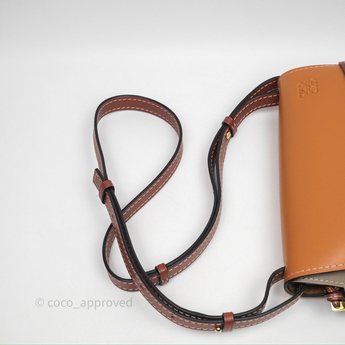 Loewe Small Gate Bag Smooth Calfskin Amber/Light Grey/Rust