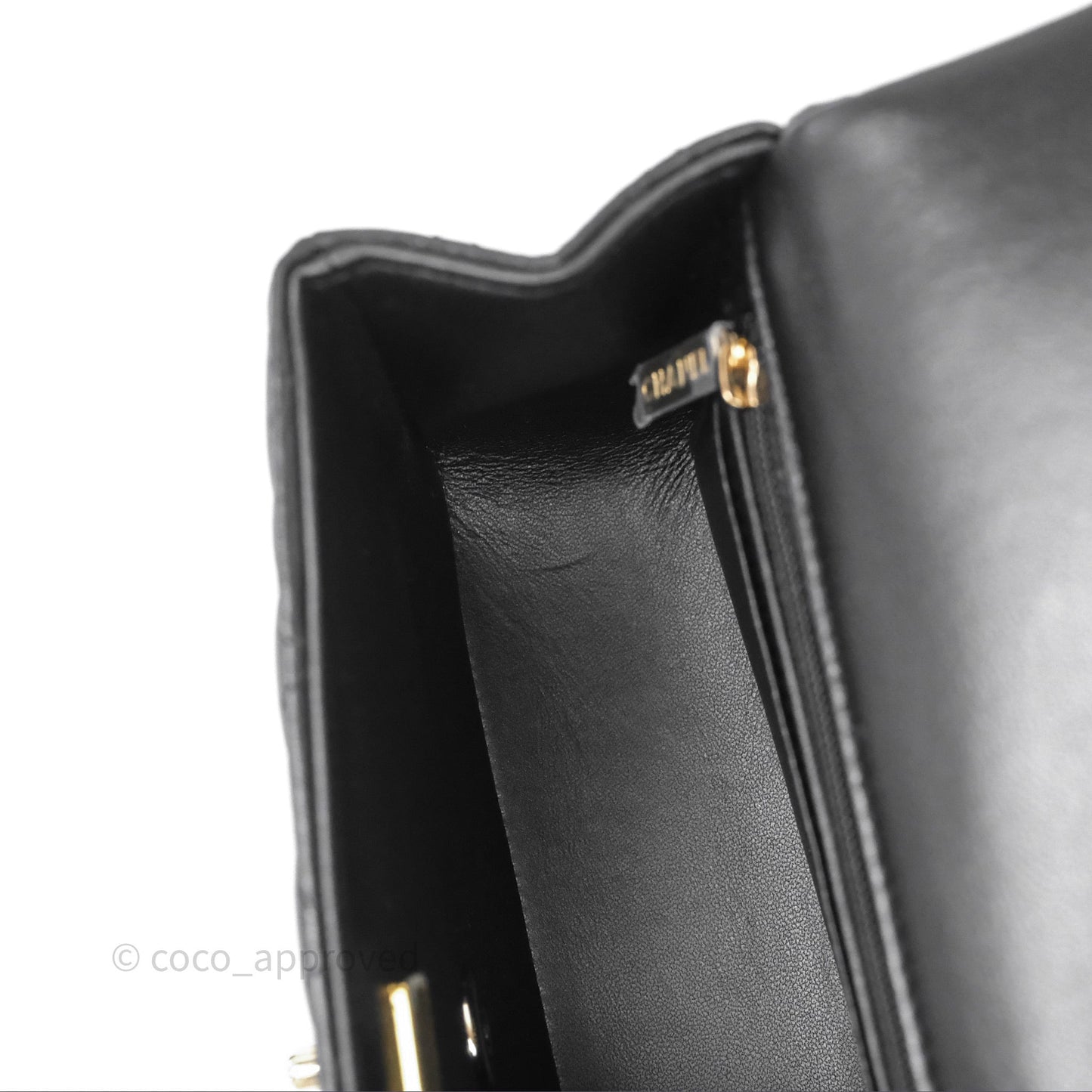 Chanel Top Handle Mini Rectangular Flap Bag Black Lambskin Gold Hardware
