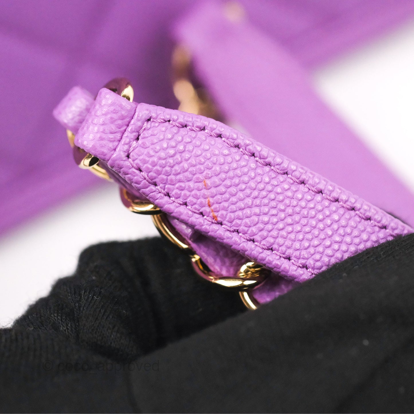 Chanel Quilted Medium CC Filigree Vanity Case Purple Caviar Gold Hardware