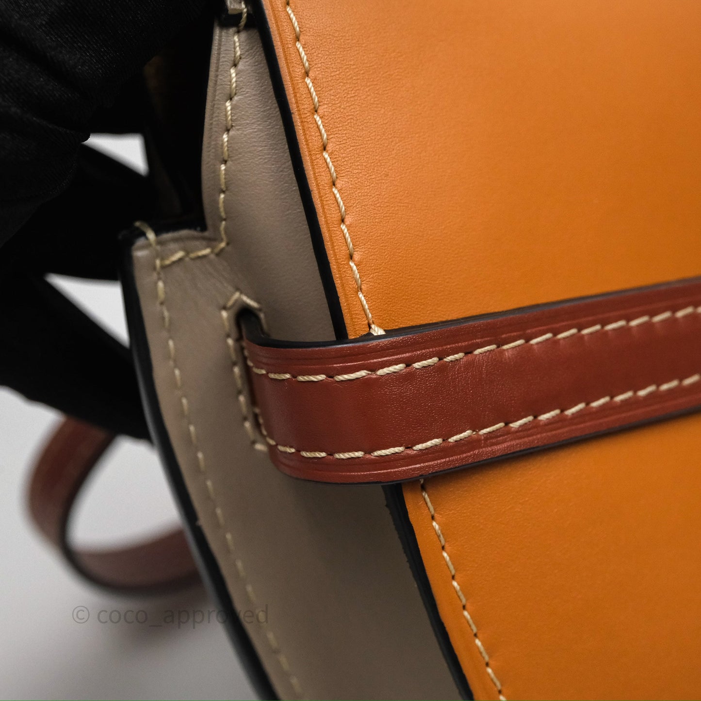 Loewe Small Gate Bag Smooth Calfskin Amber/Light Grey/Rust
