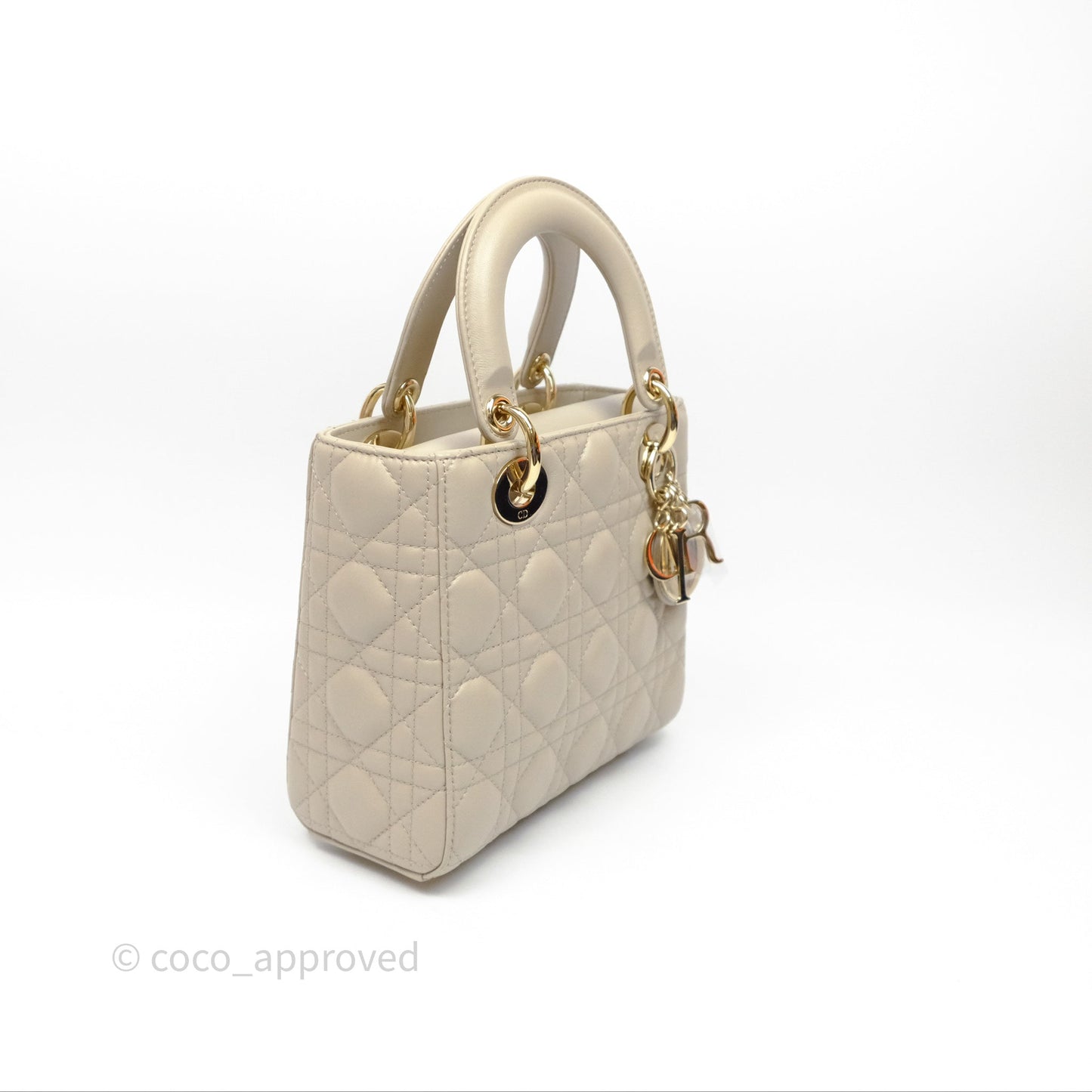 Christian Dior Small Lady Dior My ABCDior Bag Sand Beige Cannage Lambskin